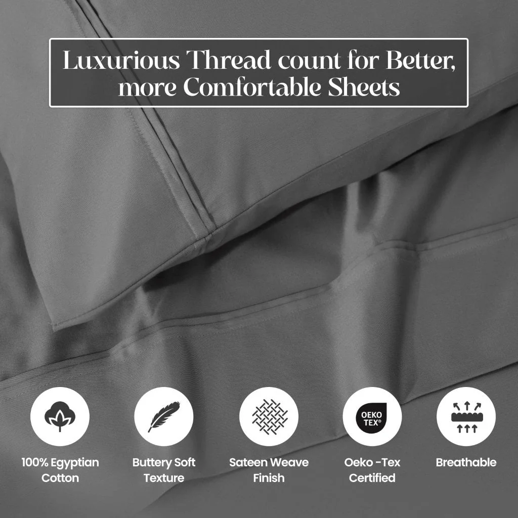 1200 Thread Count Egyptian Cotton Sateen Sheet Set - Image 14