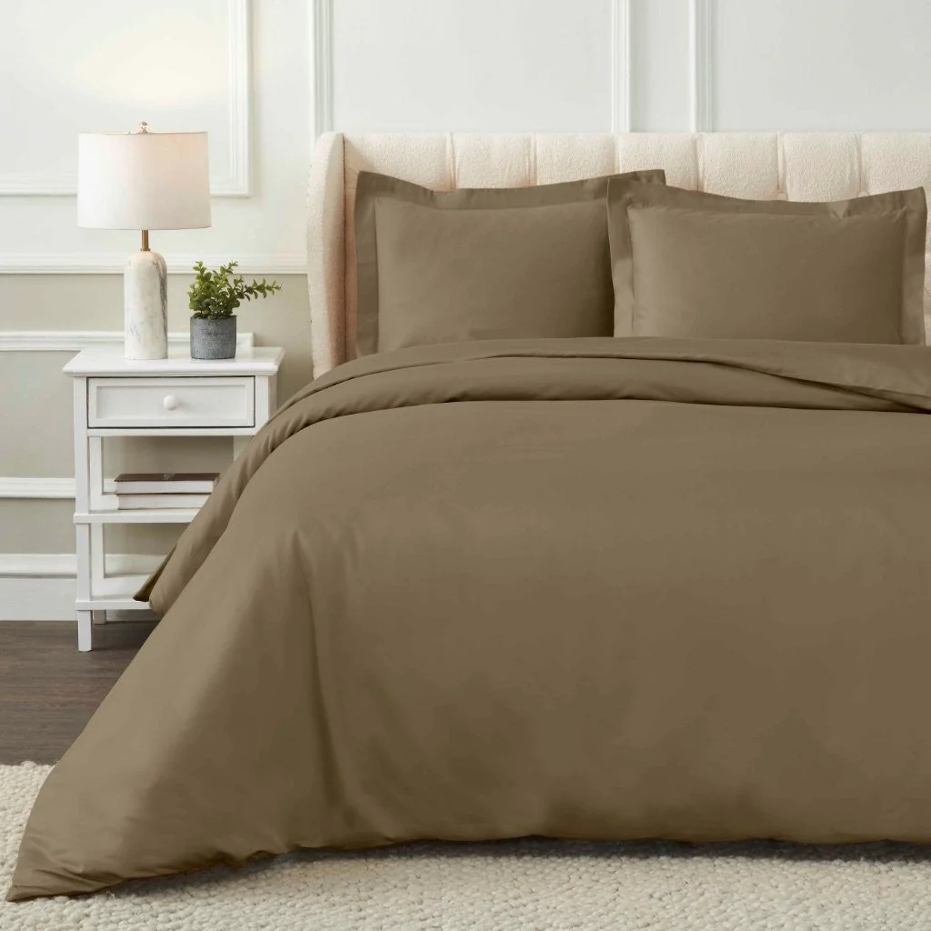 1200 Thread Count Egyptian Cotton Solid Duvet Cover Set - Image 10