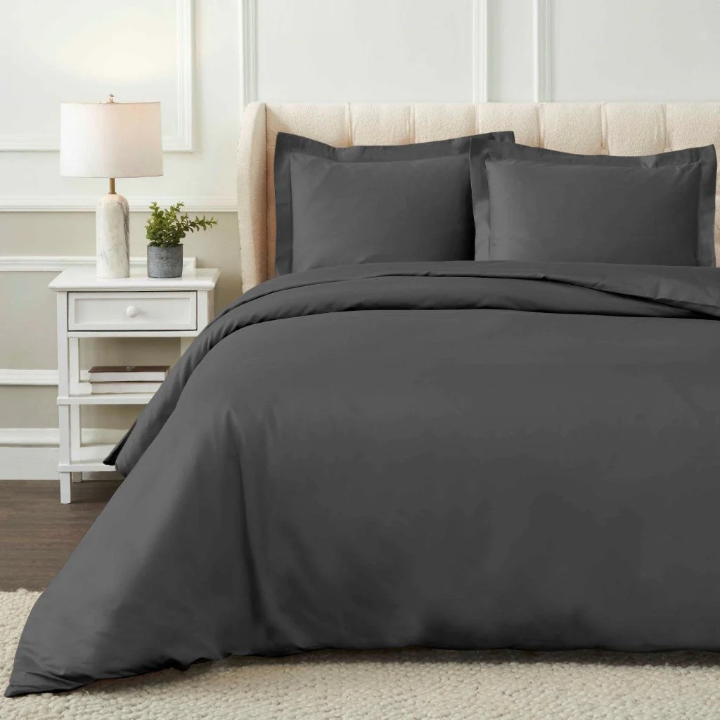 1200 Thread Count Egyptian Cotton Solid Duvet Cover Set - Image 12