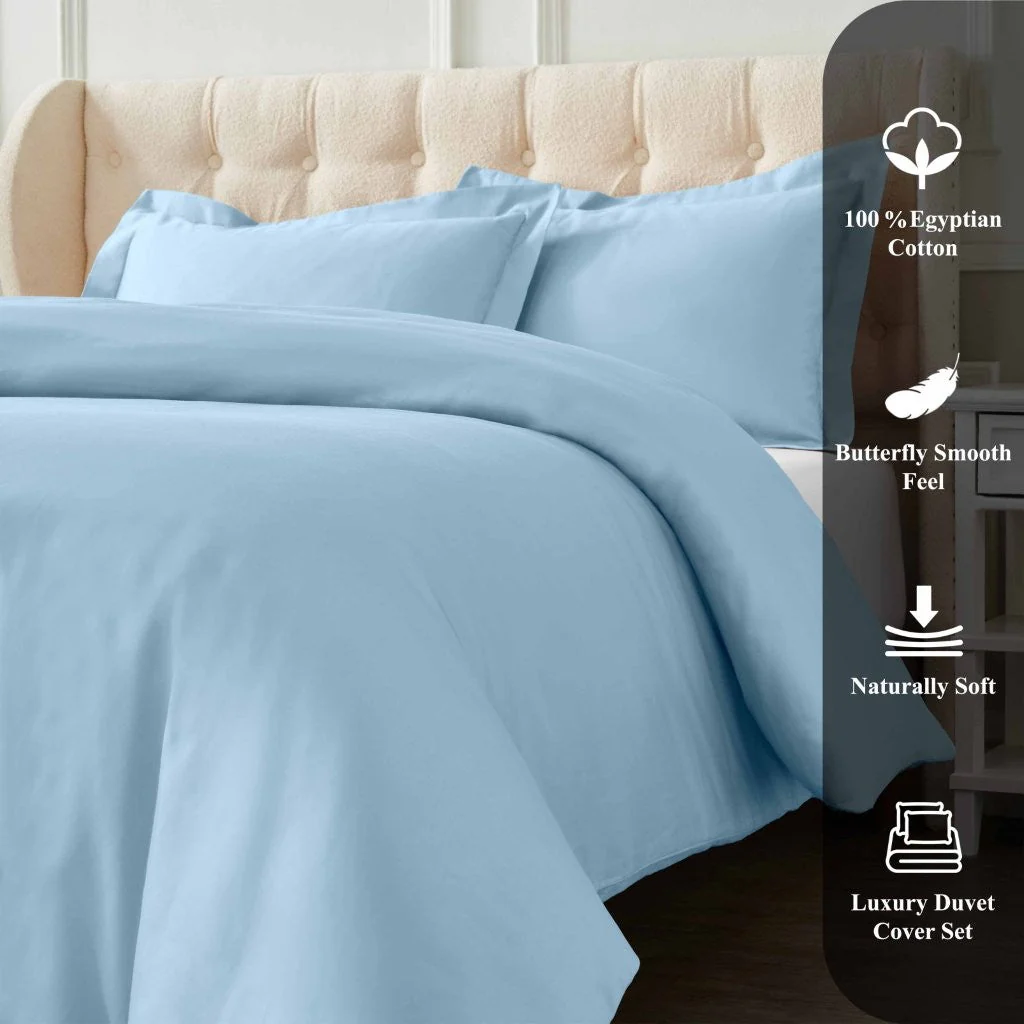 1200 Thread Count Egyptian Cotton Solid Duvet Cover Set - Image 16