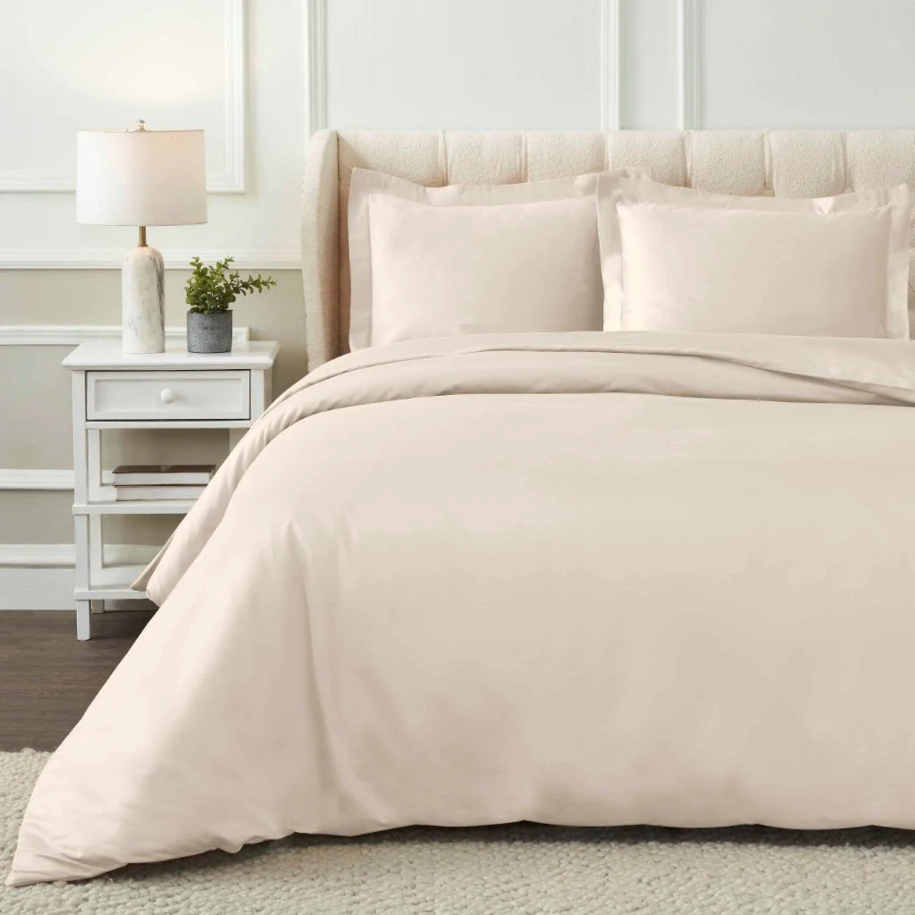 1200 Thread Count Egyptian Cotton Solid Duvet Cover Set - Image 3