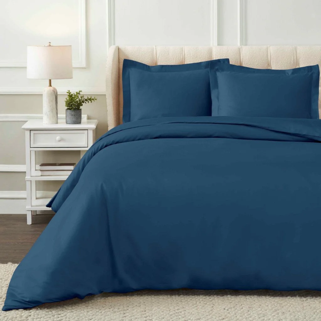 1200 Thread Count Egyptian Cotton Solid Duvet Cover Set - Image 5