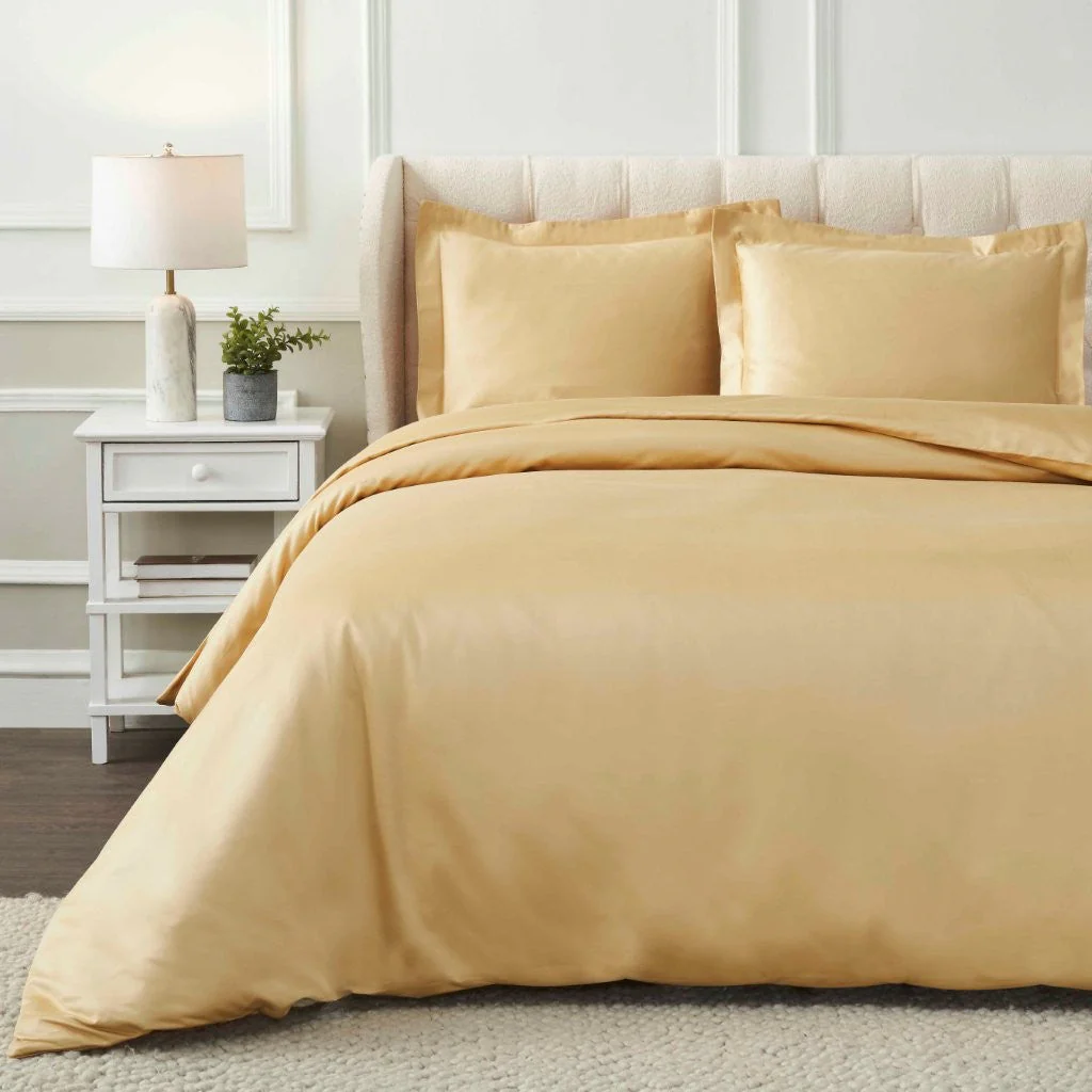 1200 Thread Count Egyptian Cotton Solid Duvet Cover Set - Image 7