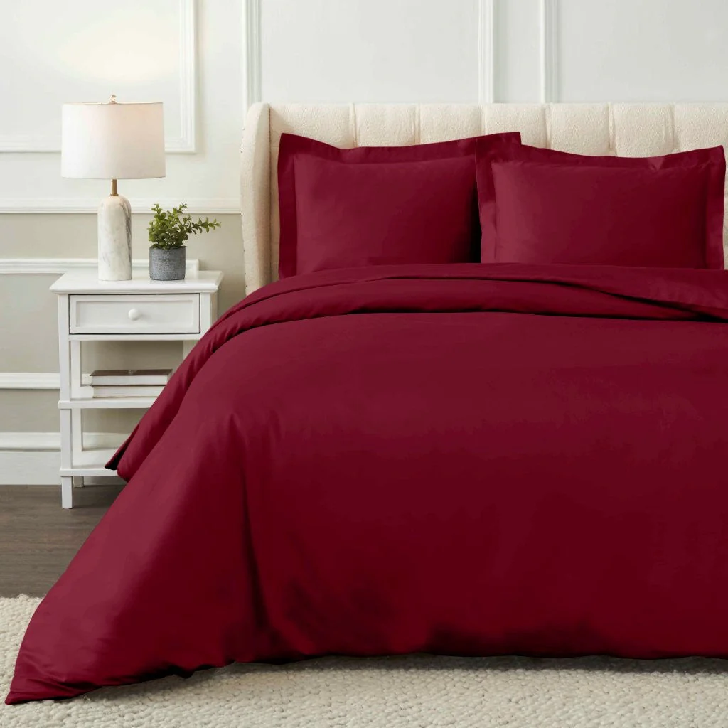 1200 Thread Count Egyptian Cotton Solid Duvet Cover Set - Image 8