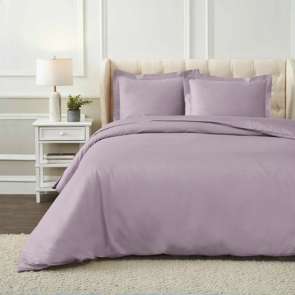 1200 Thread Count Egyptian Cotton Solid Duvet Cover Set - Image 9