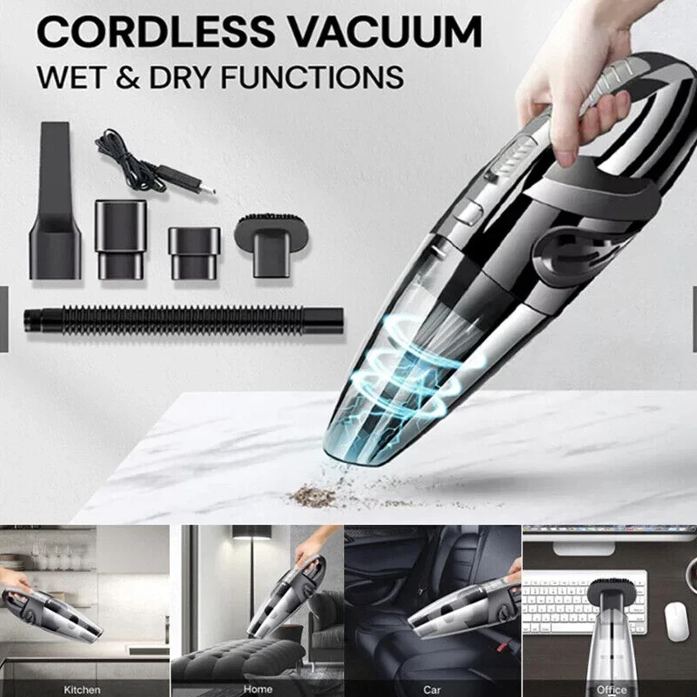 12000Pa Cordless Handheld Vacuum Cleaner Wet Dry USB Rechargeable for Car - Image 3