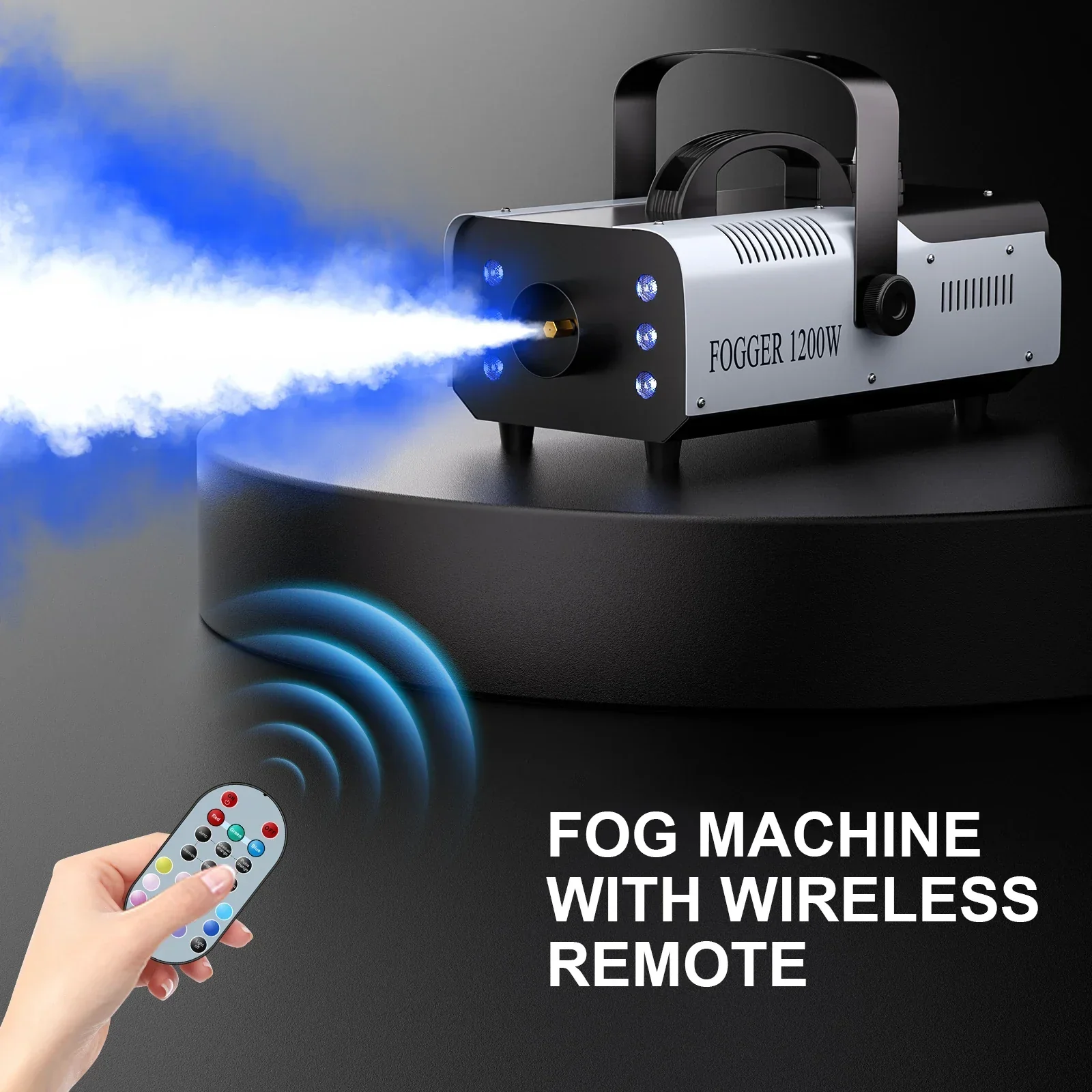 1200W Smoke Fog Machine with RGB 6LEDs Remote Stage Haze Generator for Parties - Image 3