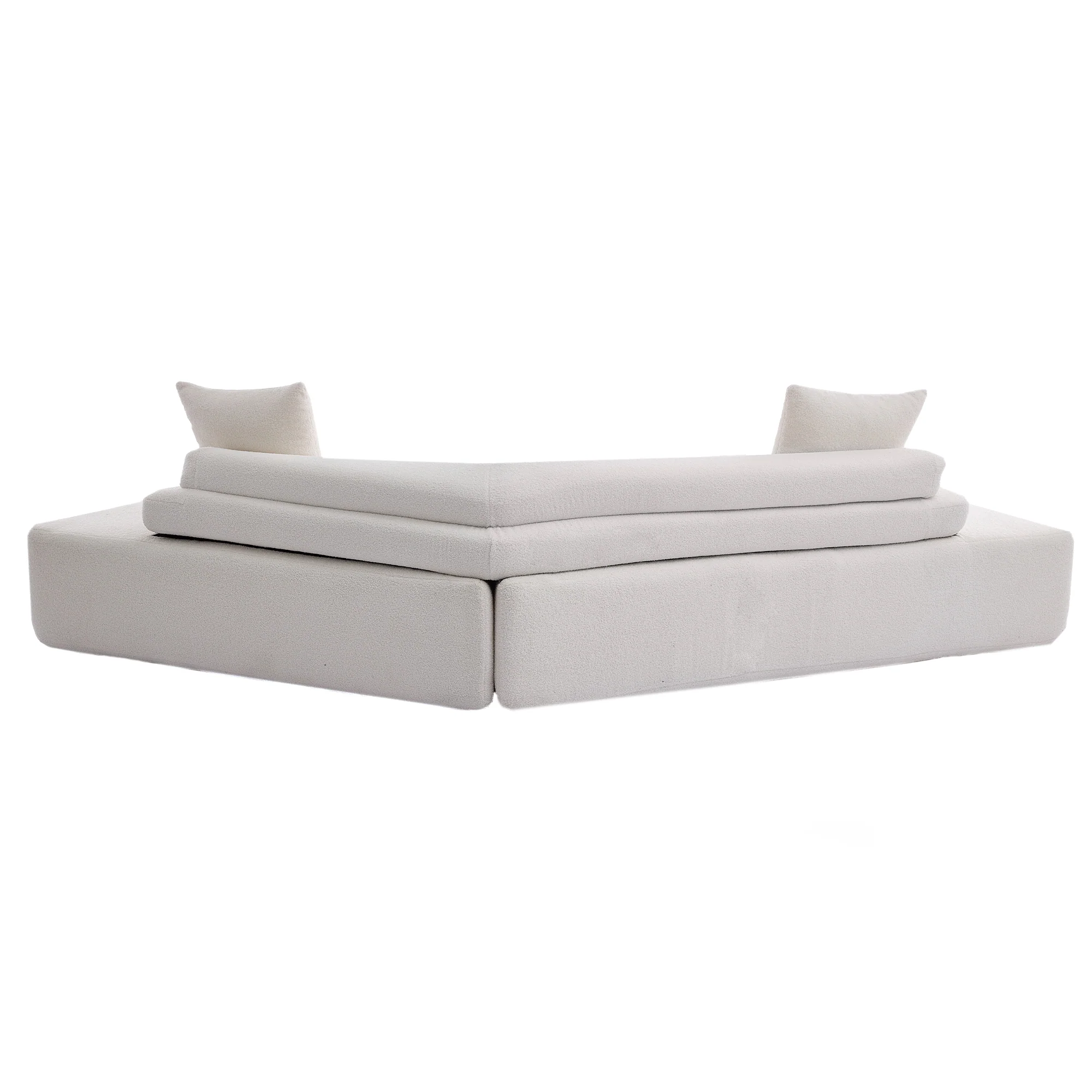 128" Minimalist Cloud Sectional Couch in Beige - Image 16