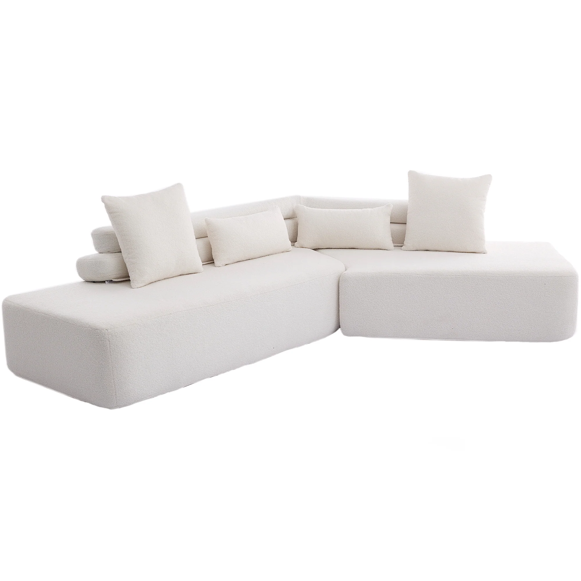 128" Minimalist Cloud Sectional Couch in Beige - Image 20