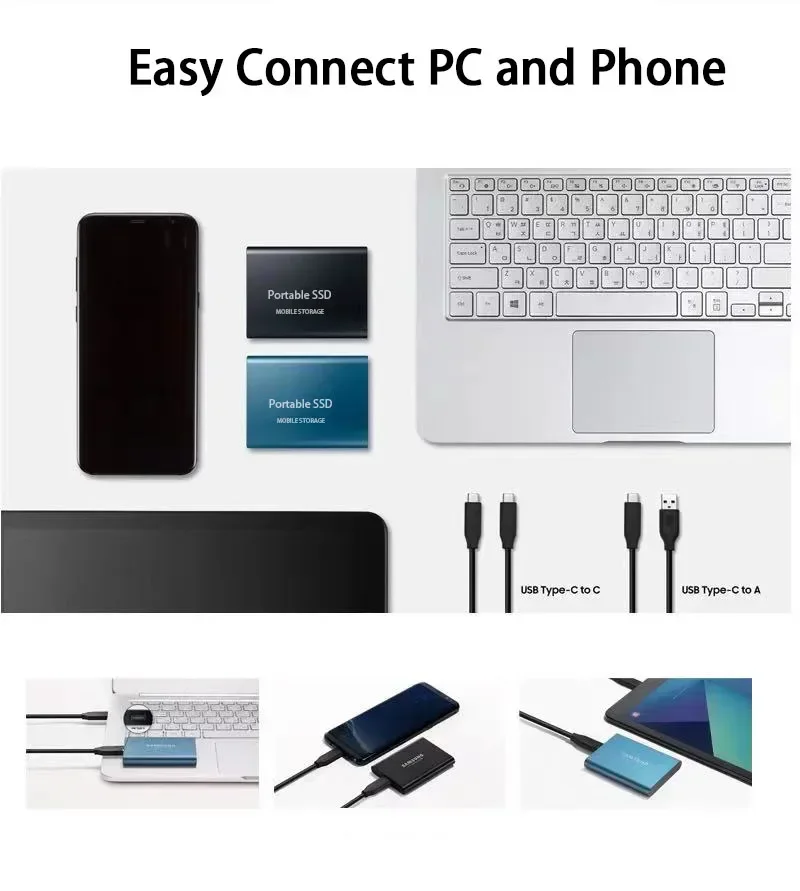 128TB External SSD USB 3.1 & USB-C Portable Solid State Drive - Image 6