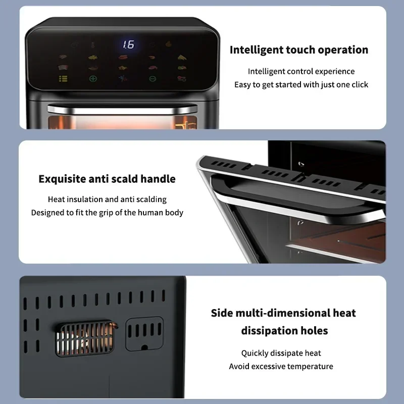 12L Large Air Fryer Oven 360° Convection Oil Free with Viewing Window - Image 6