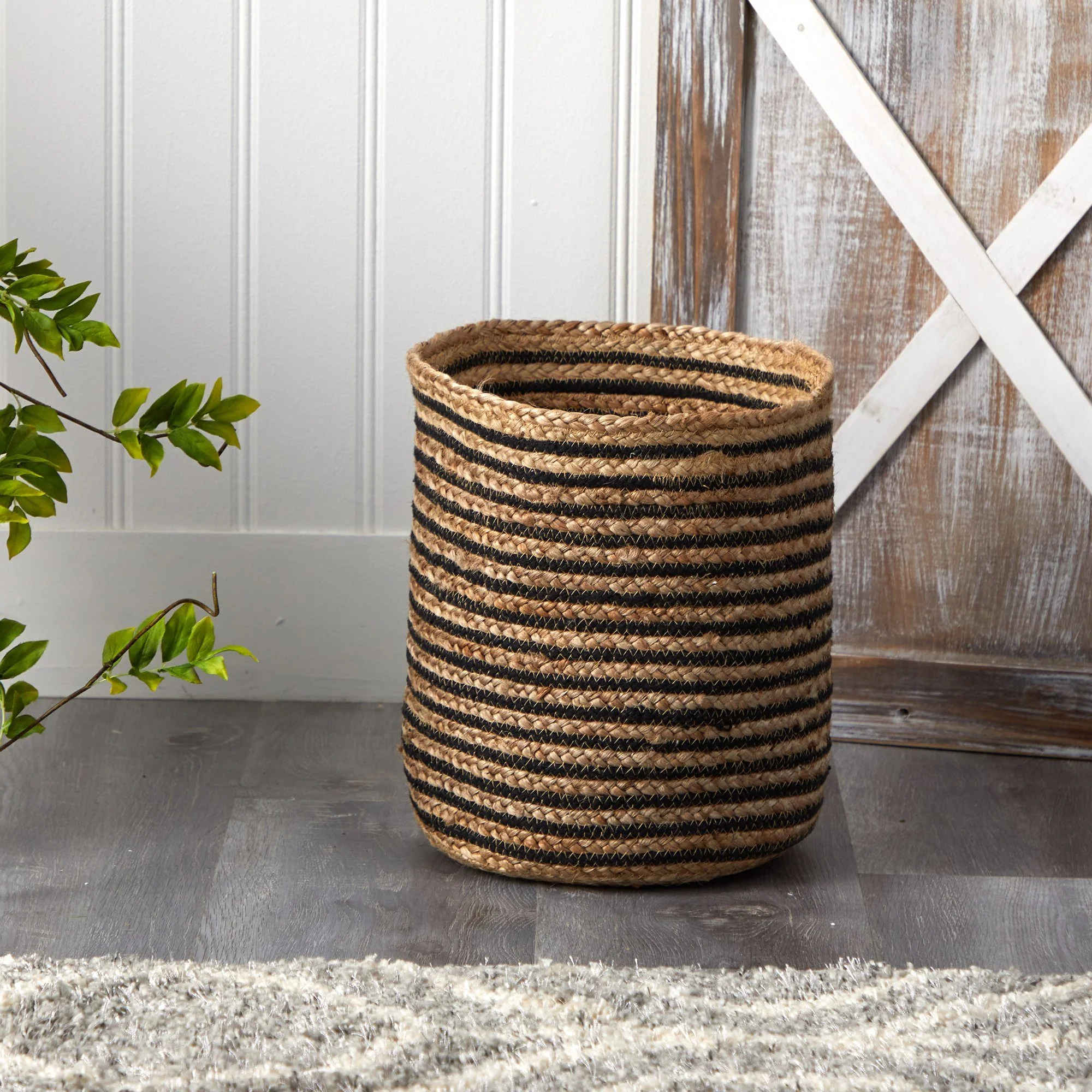 13.5” Handmade Natural Jute Planter - Image 3