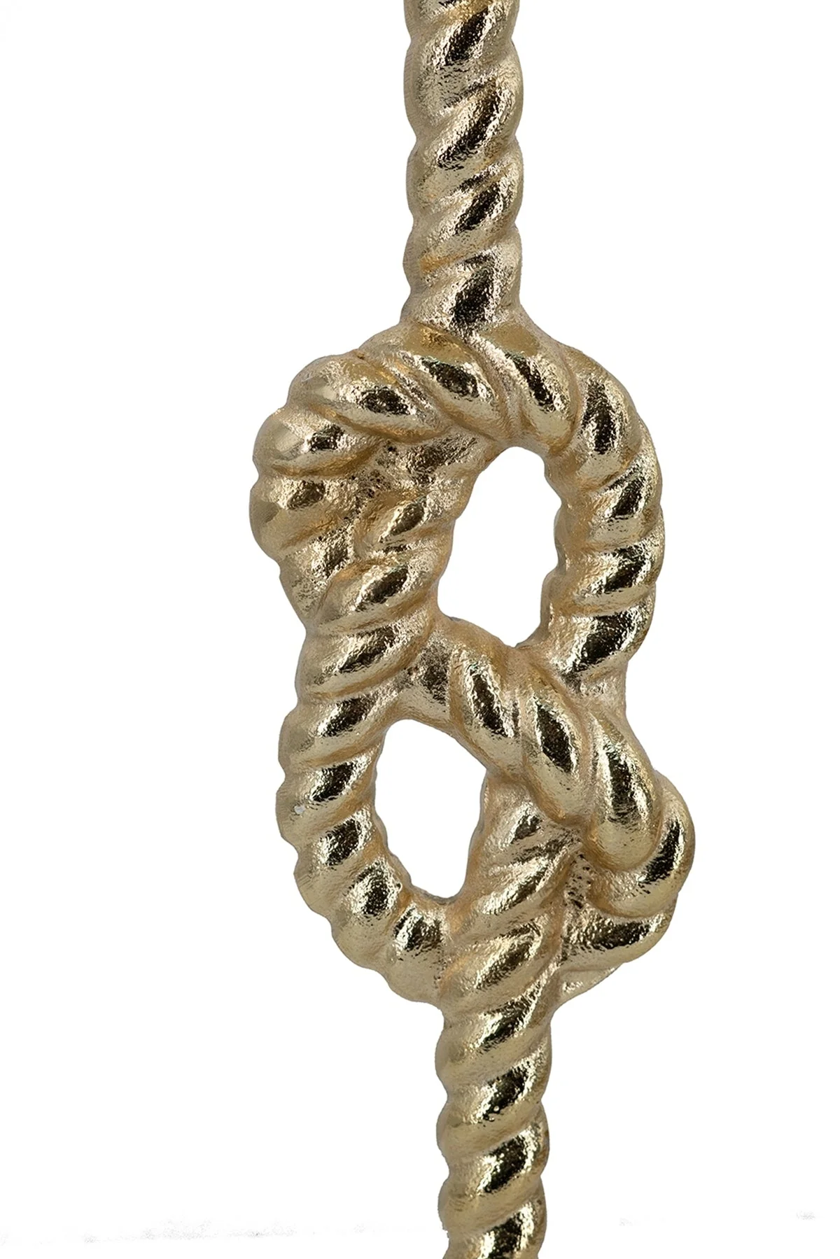 13.8x13.8x24 Gold Side Table with Rope Knot Design and White Marble Base - Image 5