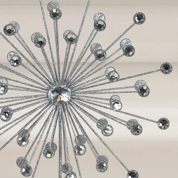 13" Silver Crystal Burst Tree Topper - Image 3