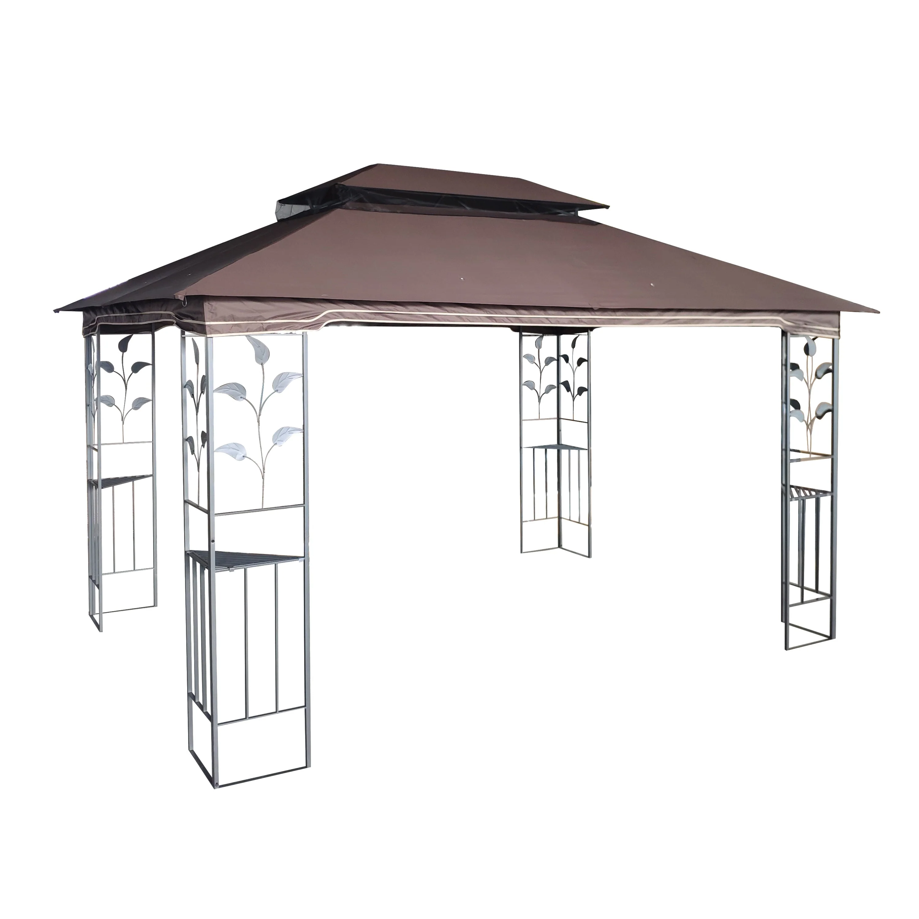 13 x 10 ft Patio Gazebo Tent with Ventilated Double Roof and Mosquito Net - Image 5