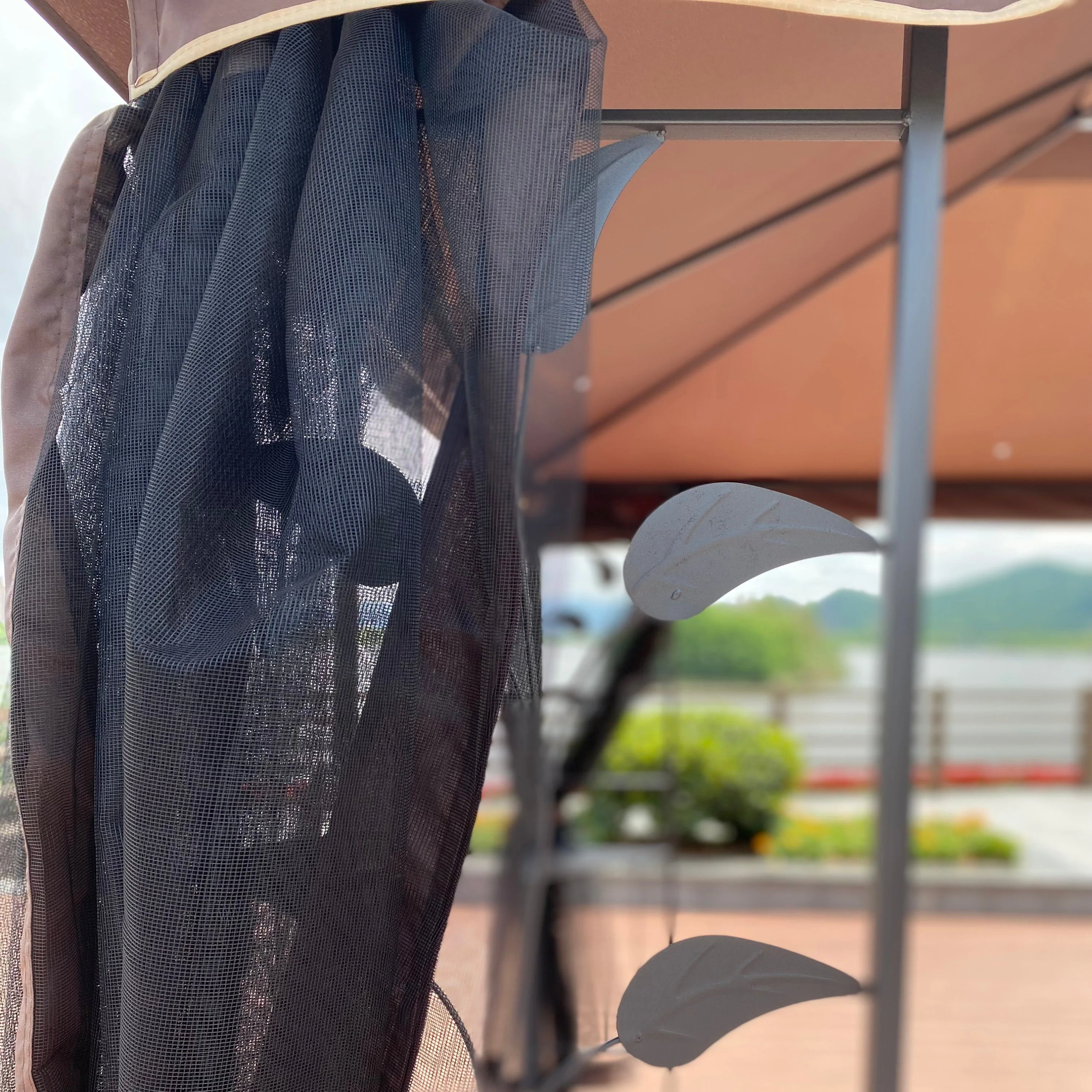 13 x 10 ft Patio Gazebo Tent with Ventilated Double Roof and Mosquito Net - Image 6