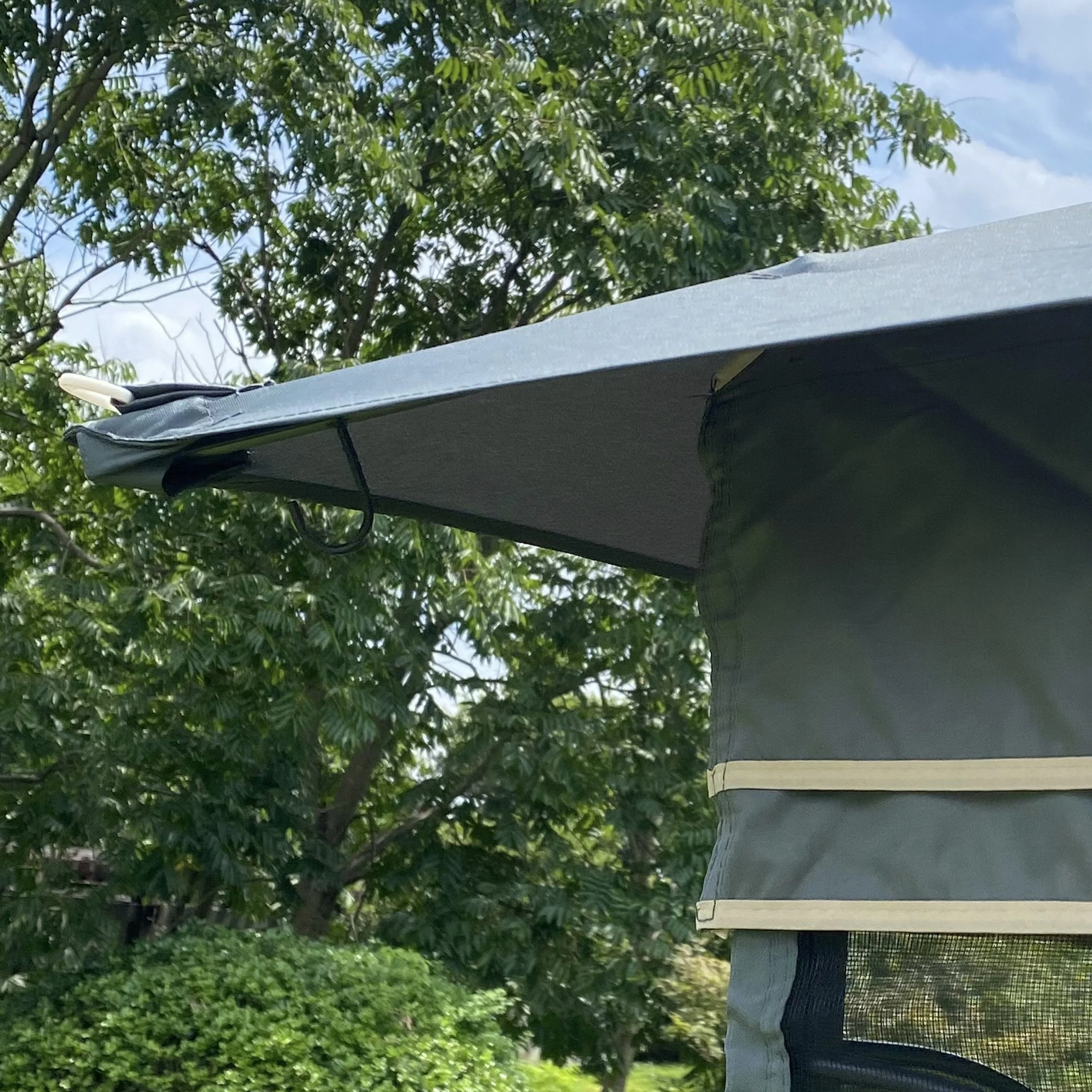 13 x 10 ft Patio Gazebo Tent with Ventilated Double Roof and Mosquito Net - Image 11