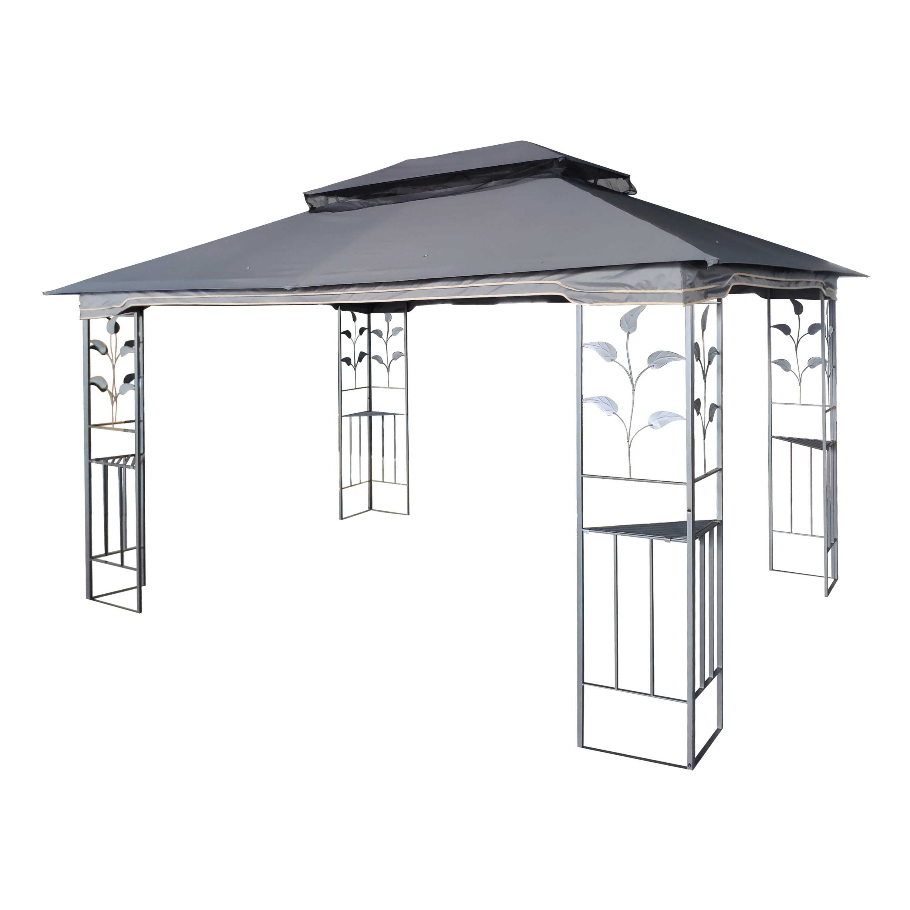 13 x 10 ft Patio Gazebo Tent with Ventilated Double Roof and Mosquito Net - Image 5