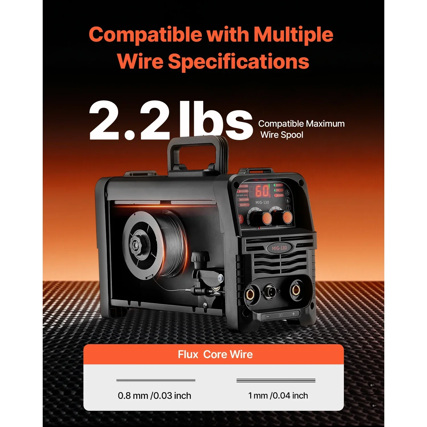 130Amp MIG Welder 3-in-1 Portable IGBT Inverter Welding Machine with Digital Display - Image 6