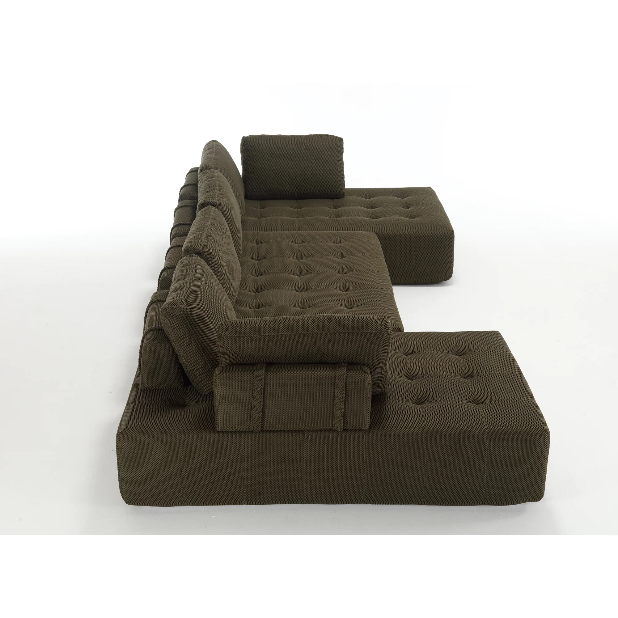 138.5" Modular Combination U-Shaped Sofa in Green - Image 12