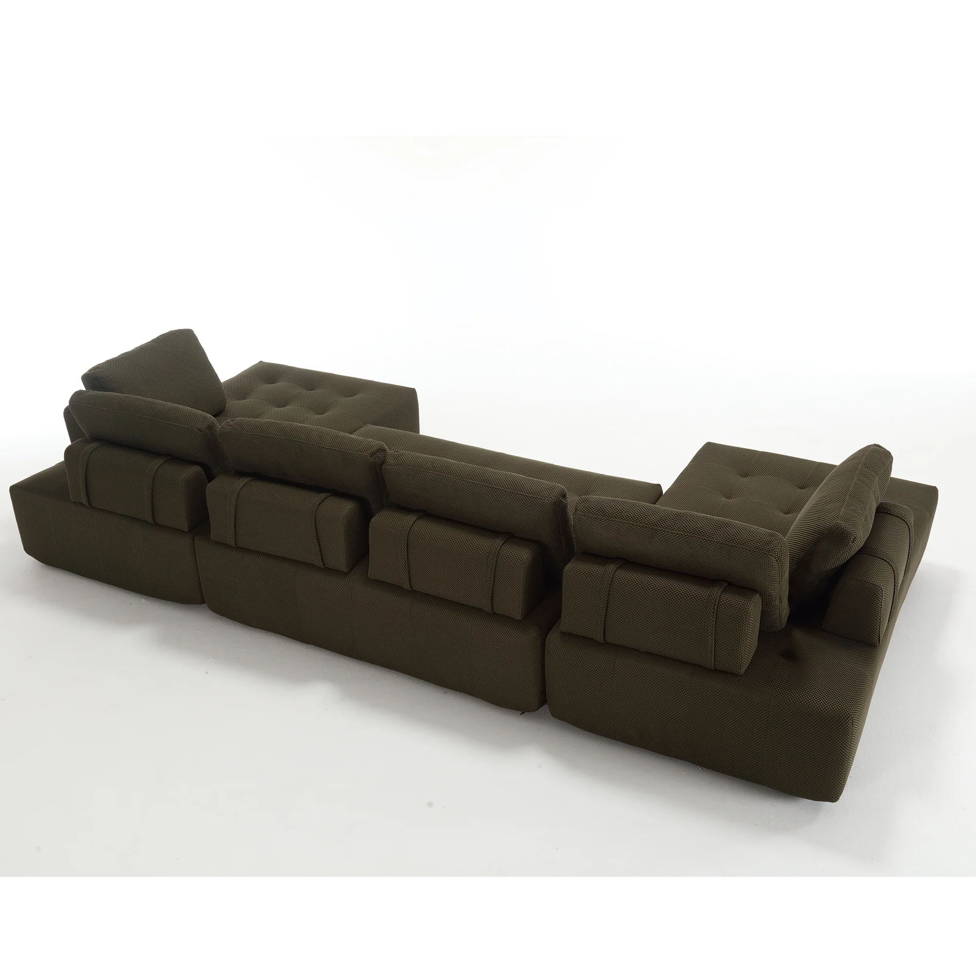 138.5" Modular Combination U-Shaped Sofa in Green - Image 13