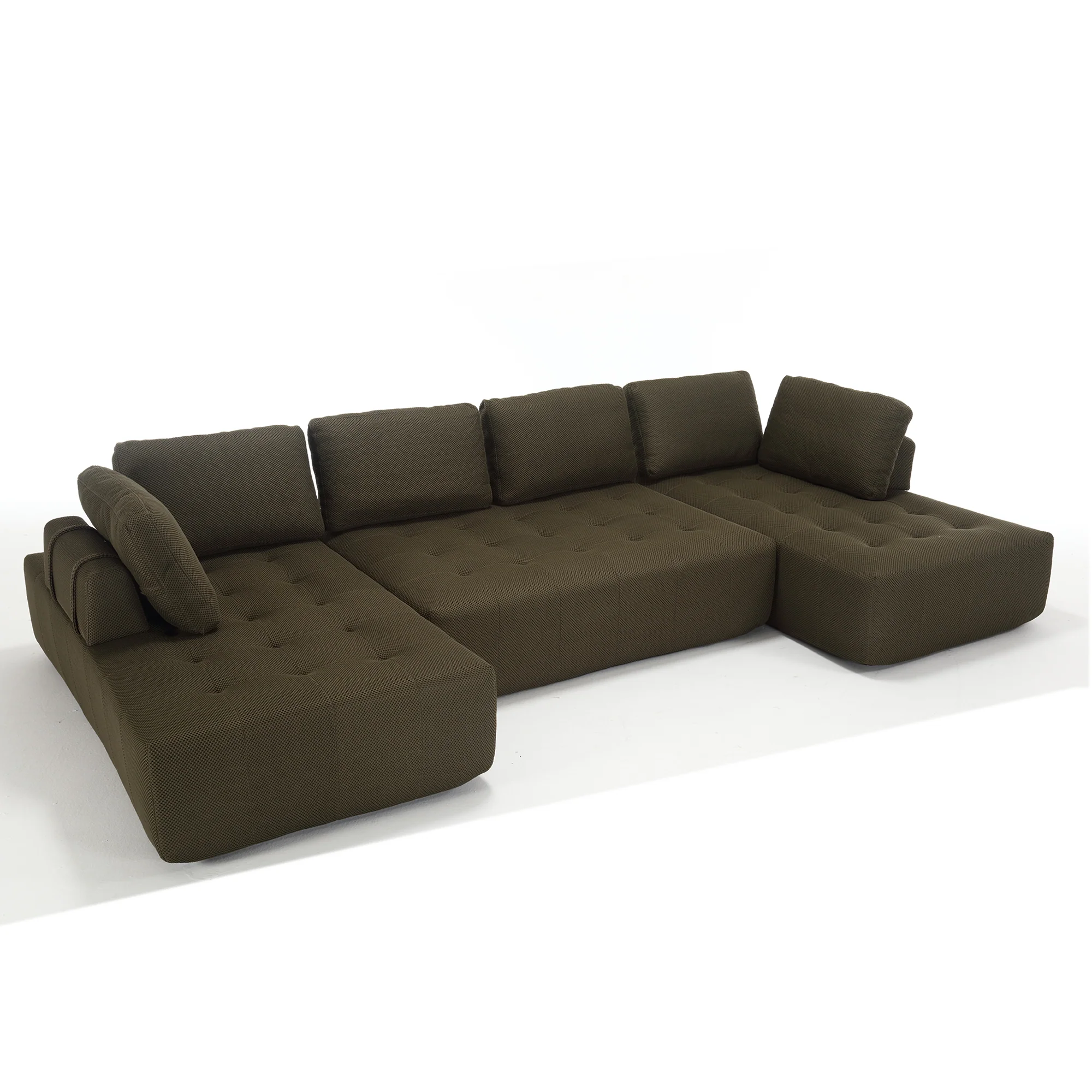 138.5" Modular Combination U-Shaped Sofa in Green - Image 14