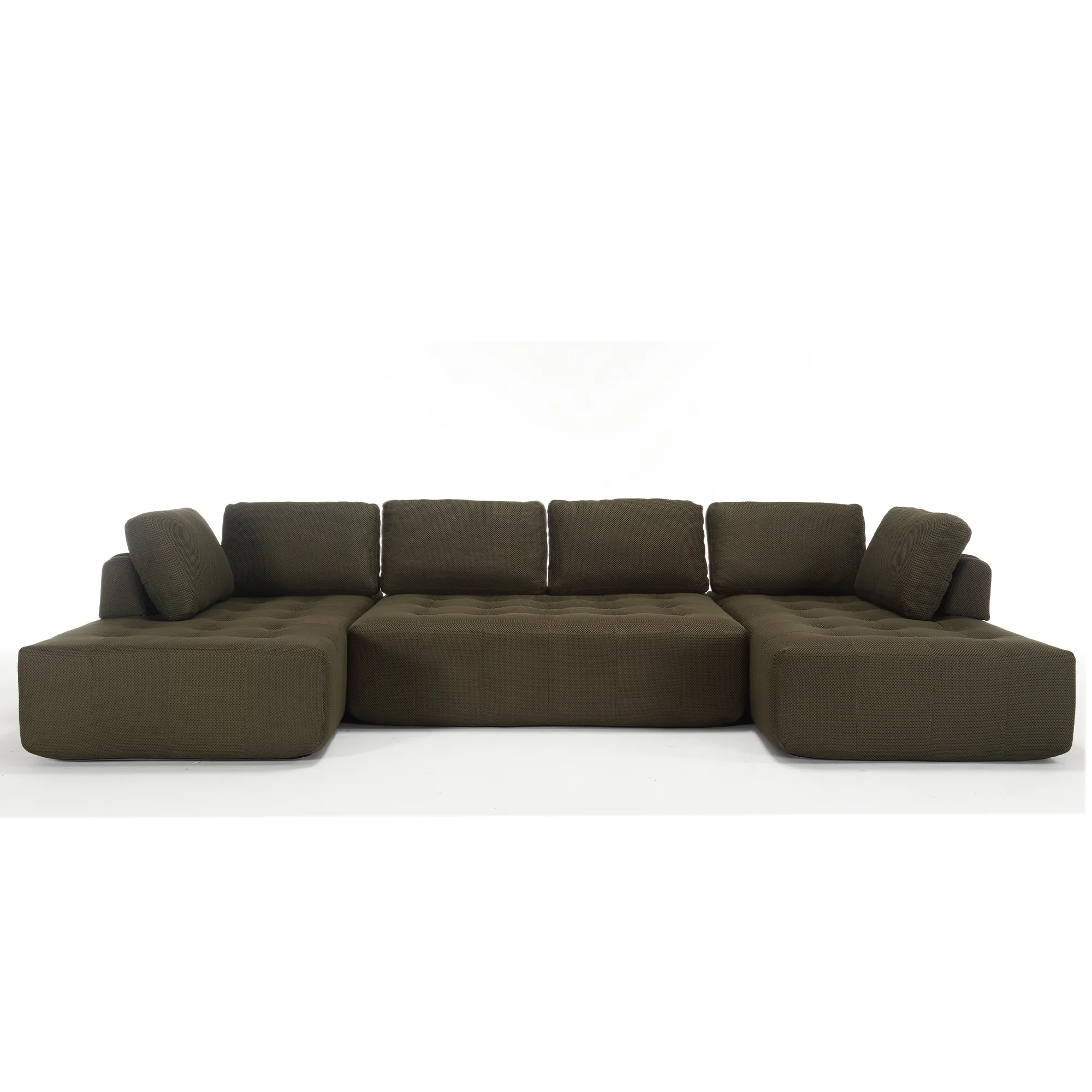 138.5" Modular Combination U-Shaped Sofa in Green - Image 15