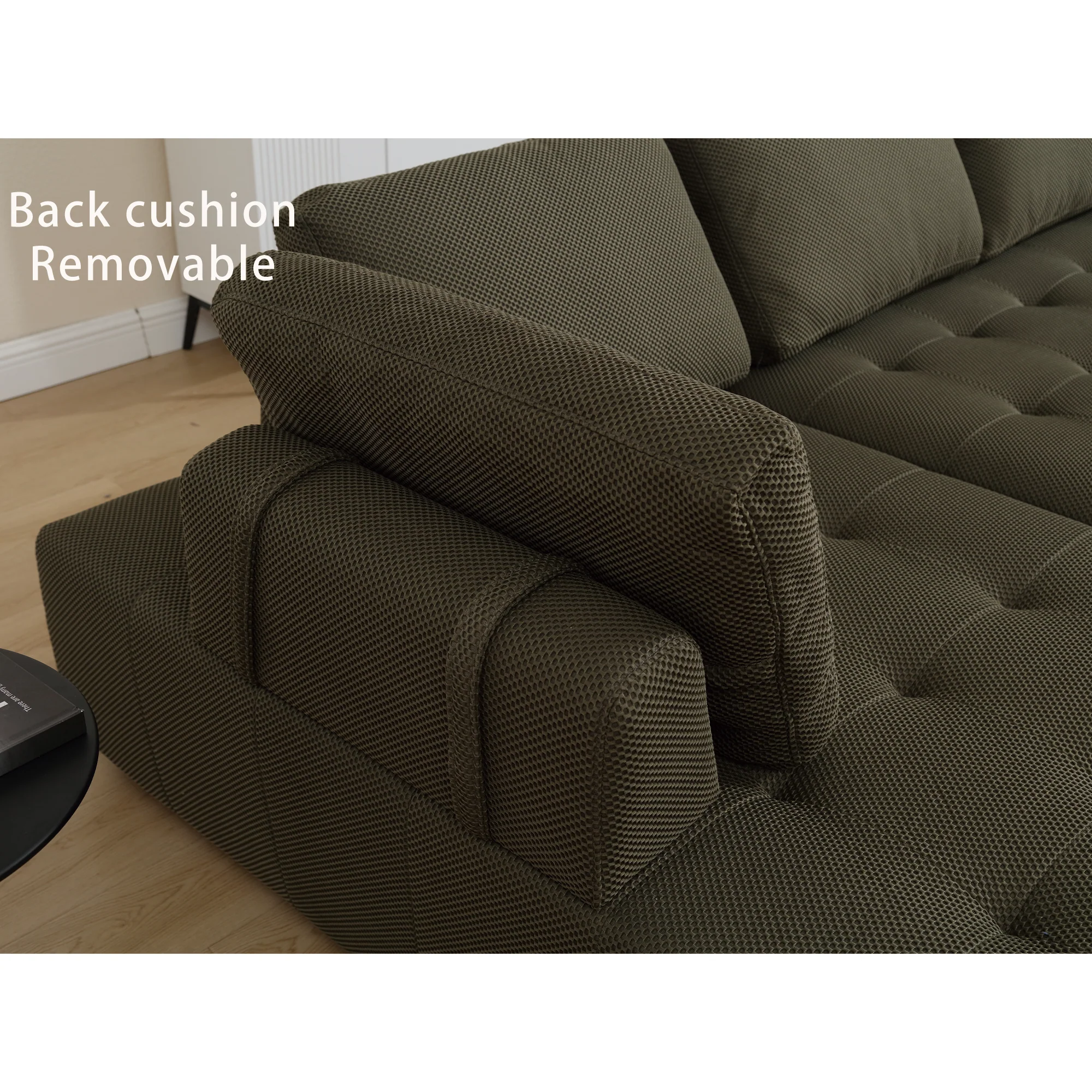 138.5" Modular Combination U-Shaped Sofa in Green - Image 8