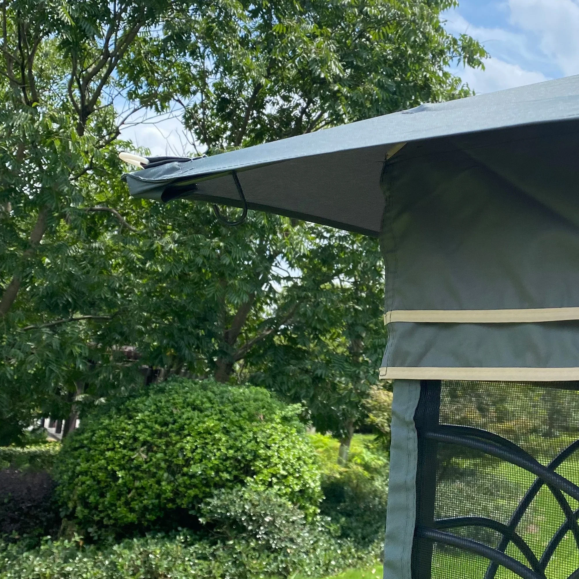 13x10 Outdoor Patio Gazebo Canopy Tent with Ventilated Double Roof and Mosquito Net - Image 11