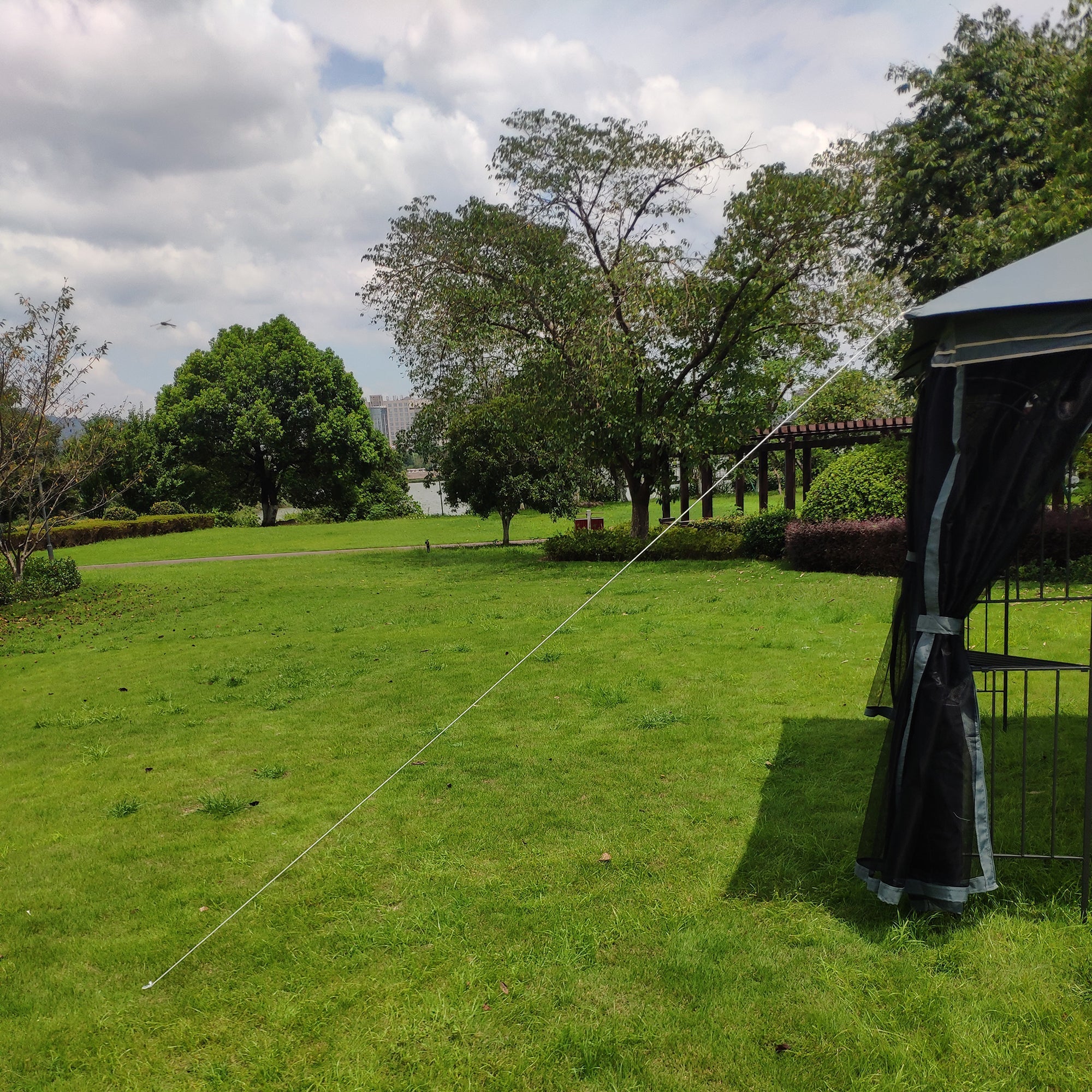 13x10 Outdoor Patio Gazebo Canopy Tent with Ventilated Double Roof and Mosquito Net - Image 7