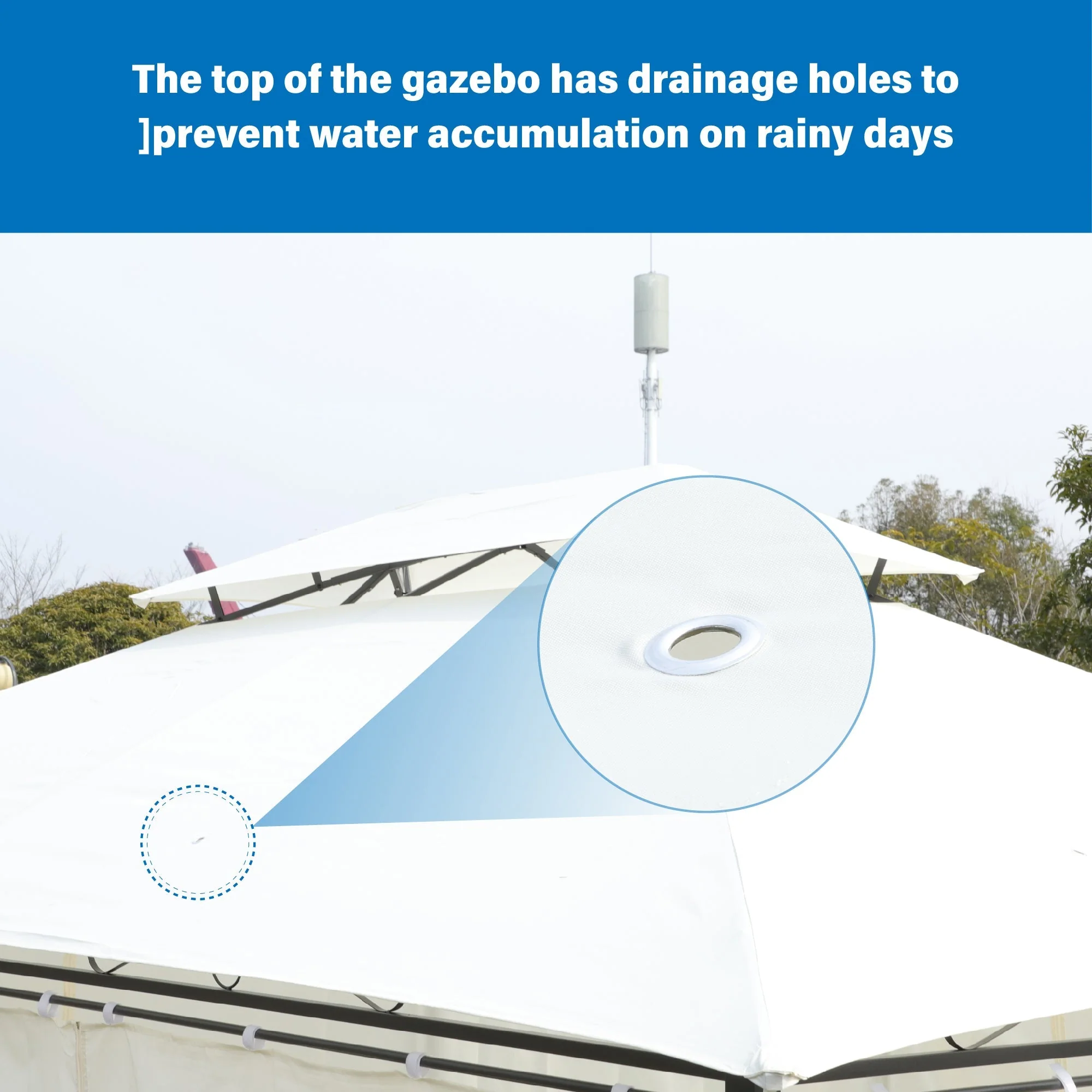 13x10 Outdoor Patio Gazebo Tent with Ventilated Double Roof and Sidewalls - Image 15