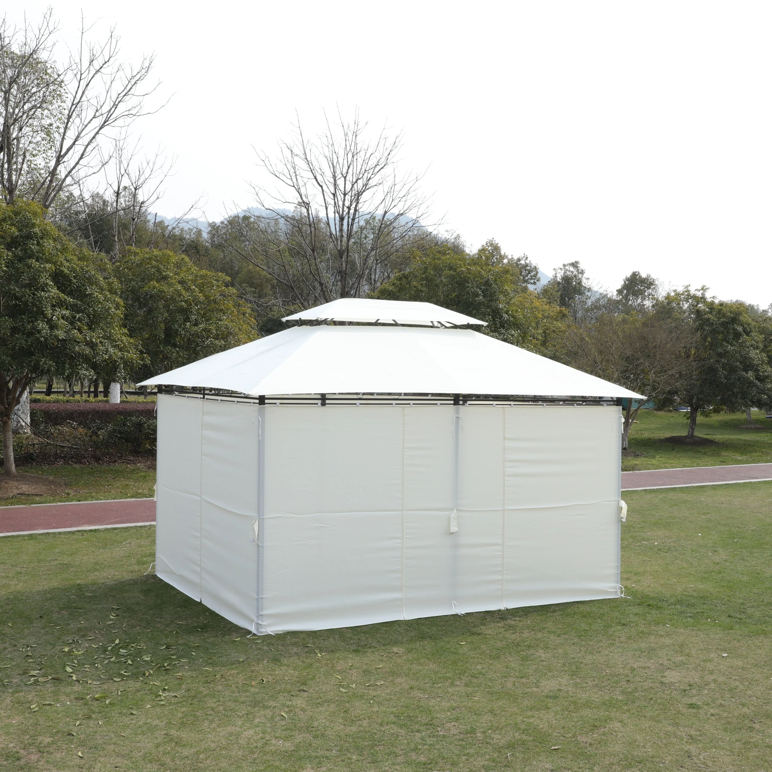 13x10 Outdoor Patio Gazebo Tent with Ventilated Double Roof and Sidewalls - Image 8