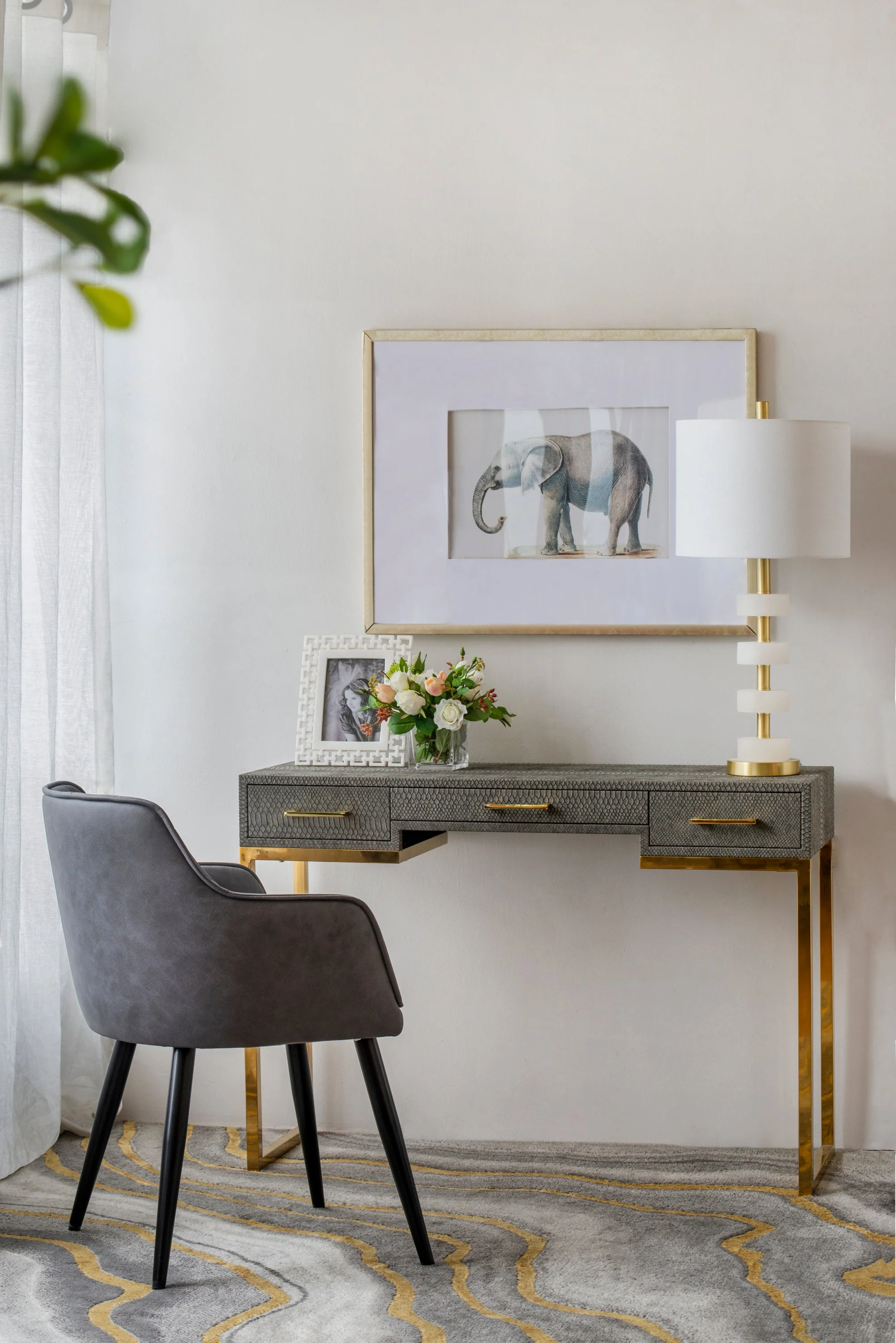 13x13x26 Marble Table Lamp - Image 8