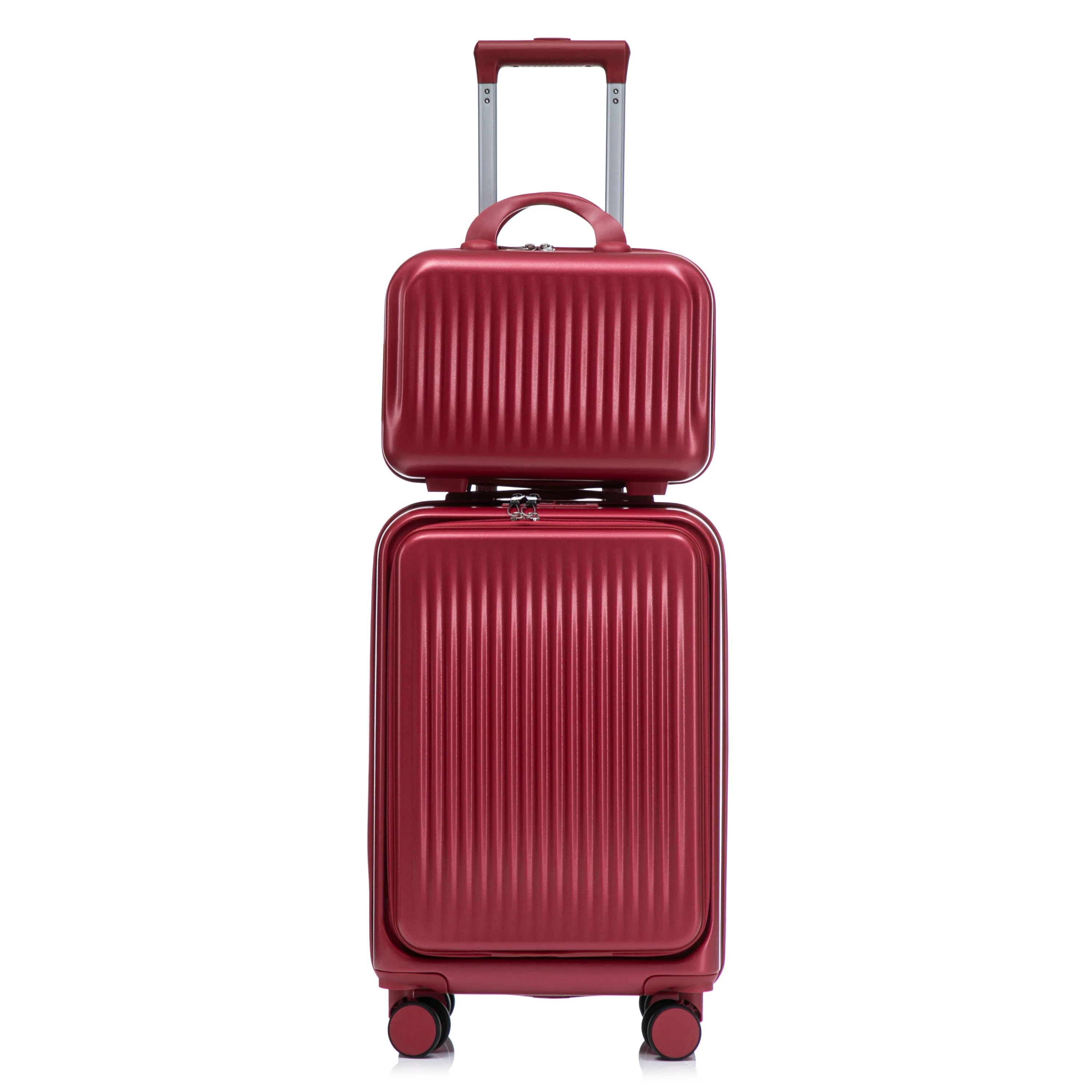 14'/20' 2 pcs ABS Spinner Wheel Luggage Set with Combination Lock and Front Opening Design - Image 46