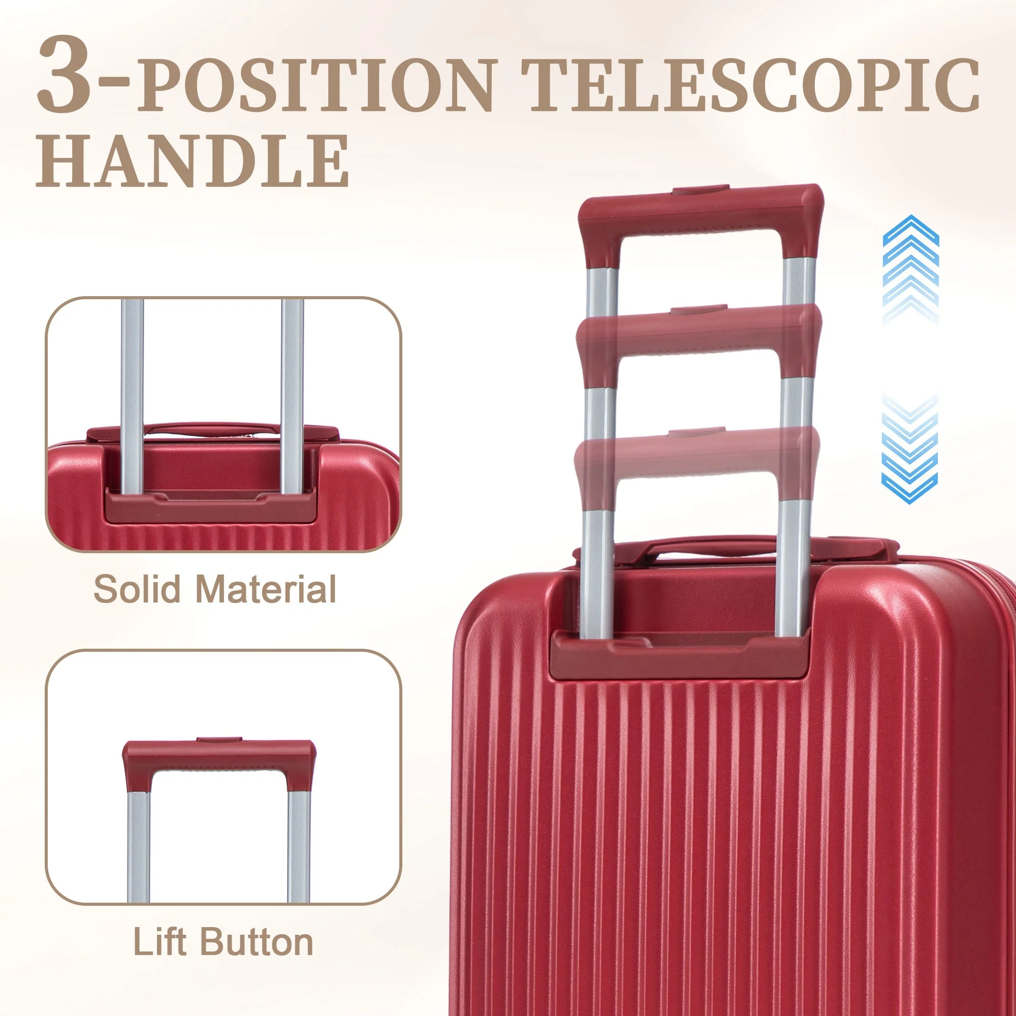 14'/20' 2 pcs ABS Spinner Wheel Luggage Set with Combination Lock and Front Opening Design - Image 6