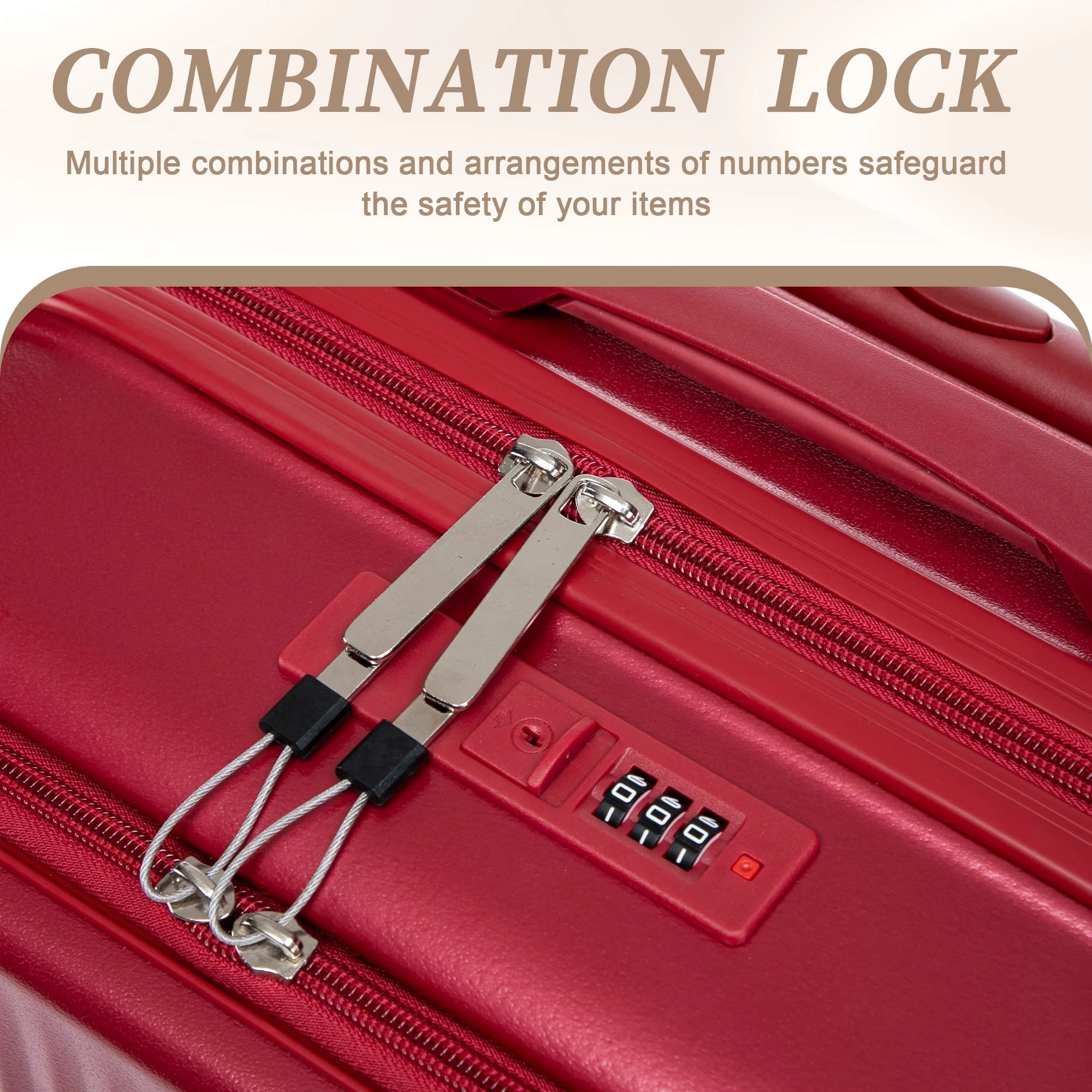 14'/20' 2 pcs ABS Spinner Wheel Luggage Set with Combination Lock and Front Opening Design - Image 7