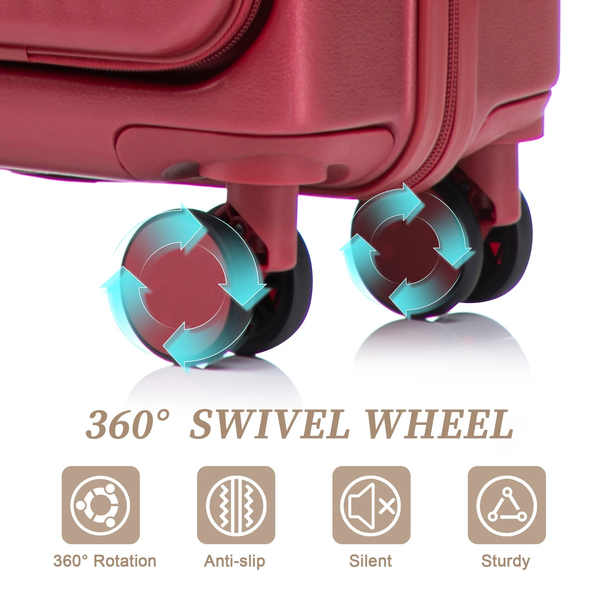 14'/20' 2 pcs ABS Spinner Wheel Luggage Set with Combination Lock and Front Opening Design - Image 8