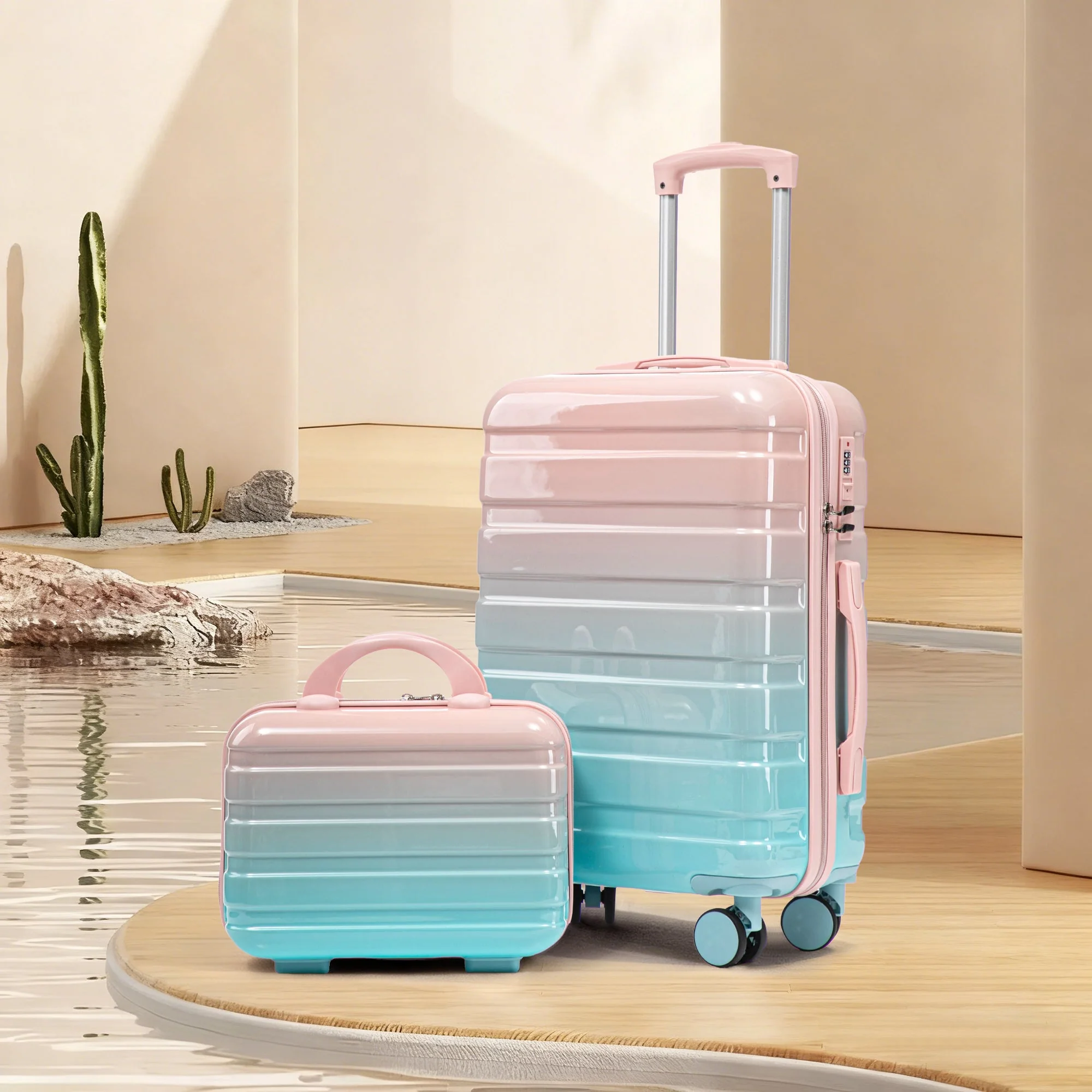 14"/20" 2-Pcs PC Spinner Wheel Carry On Luggage Set - Image 11