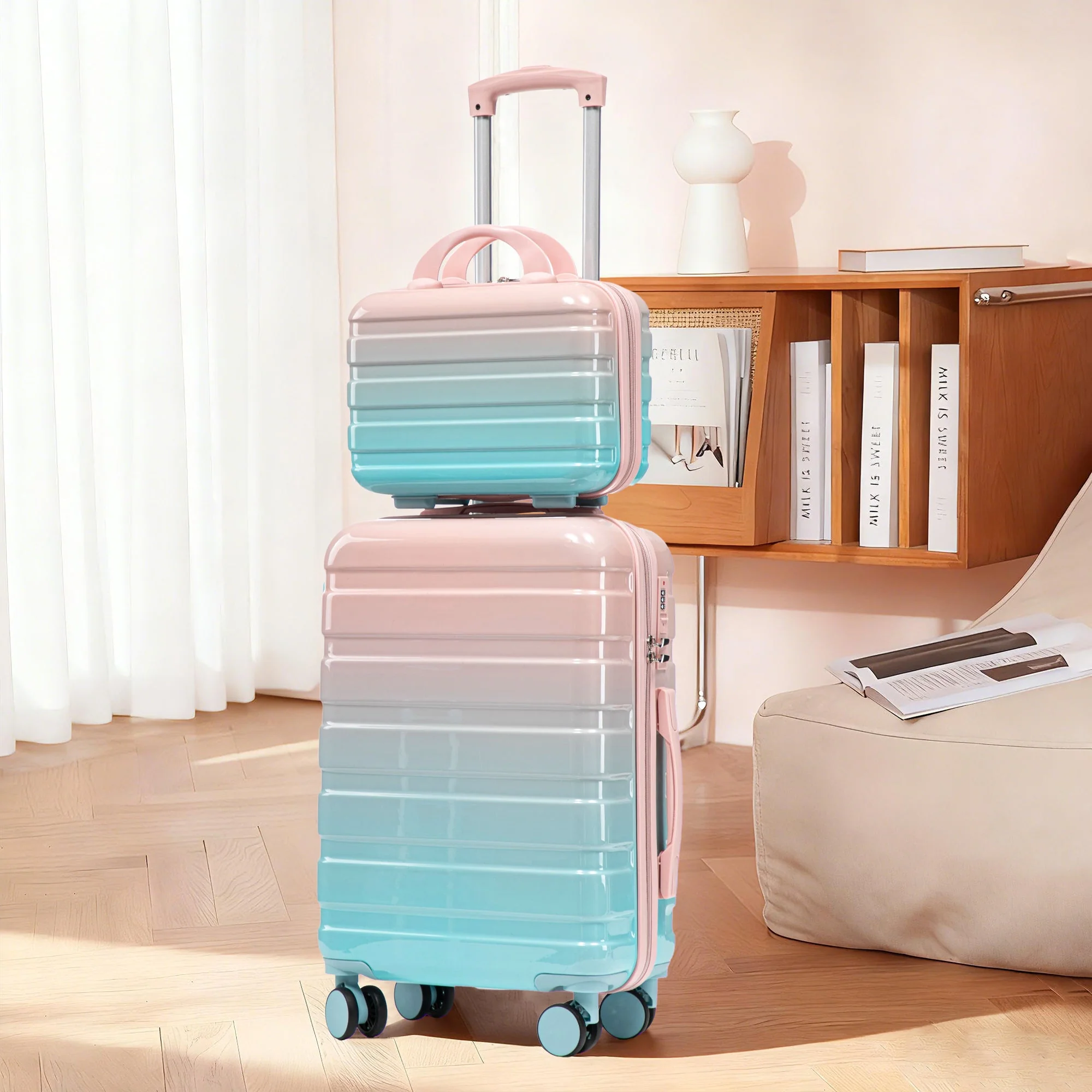 14"/20" 2-Pcs PC Spinner Wheel Carry On Luggage Set - Image 12