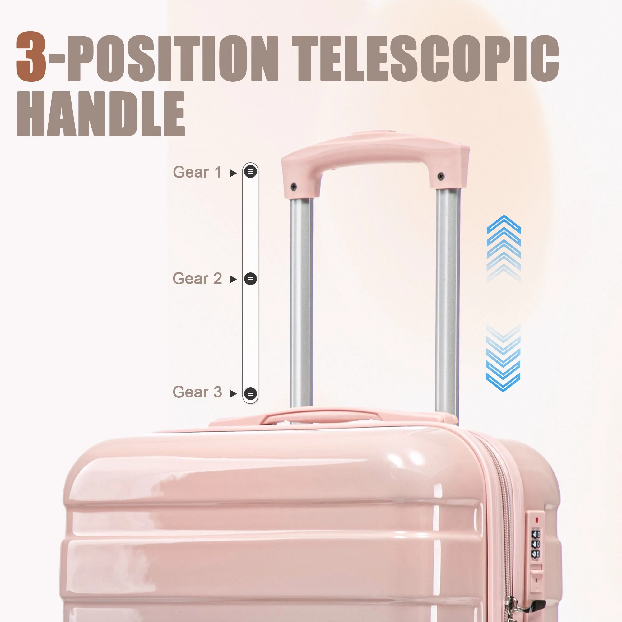 14"/20" 2-Pcs PC Spinner Wheel Carry On Luggage Set - Image 5
