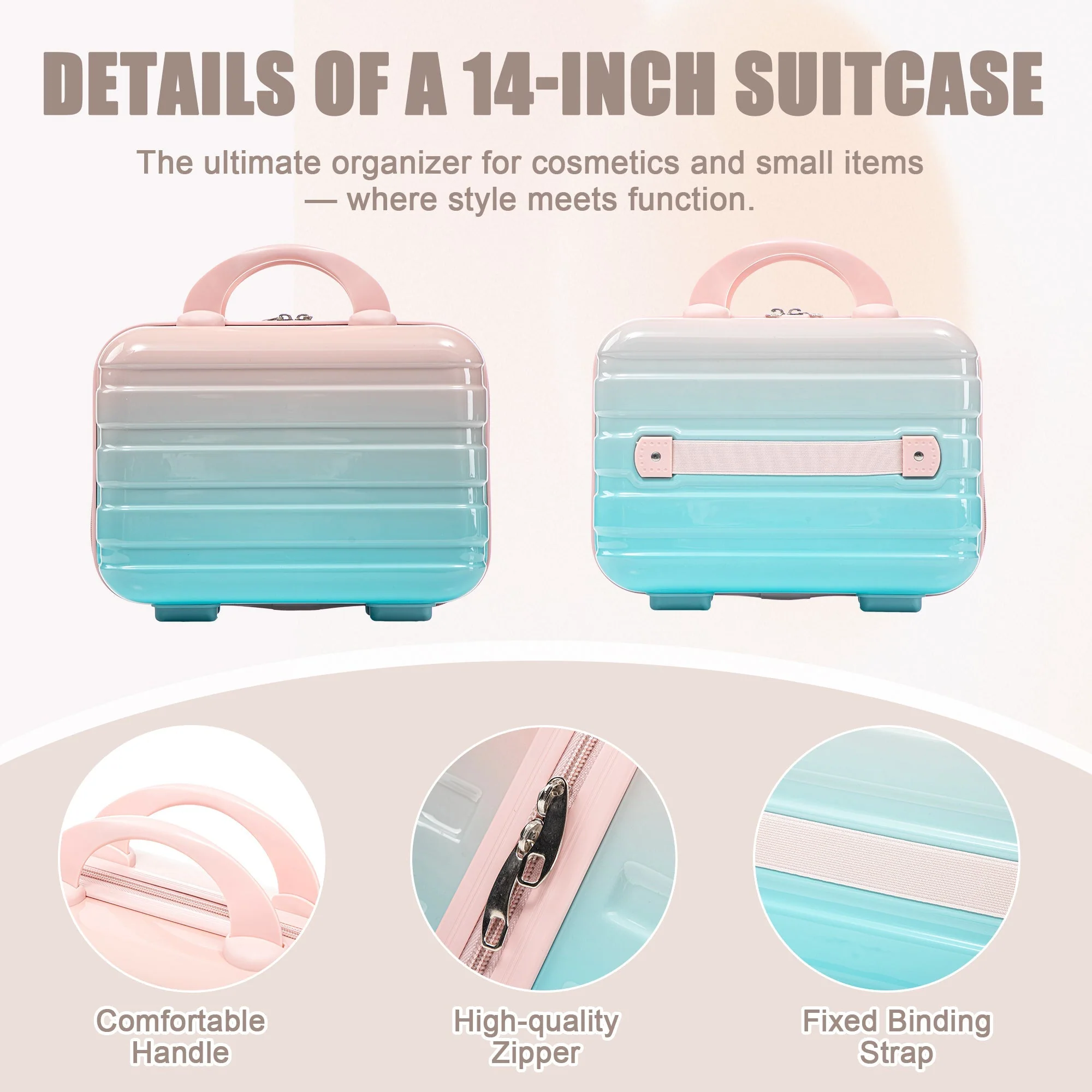 14"/20" 2-Pcs PC Spinner Wheel Carry On Luggage Set - Image 9