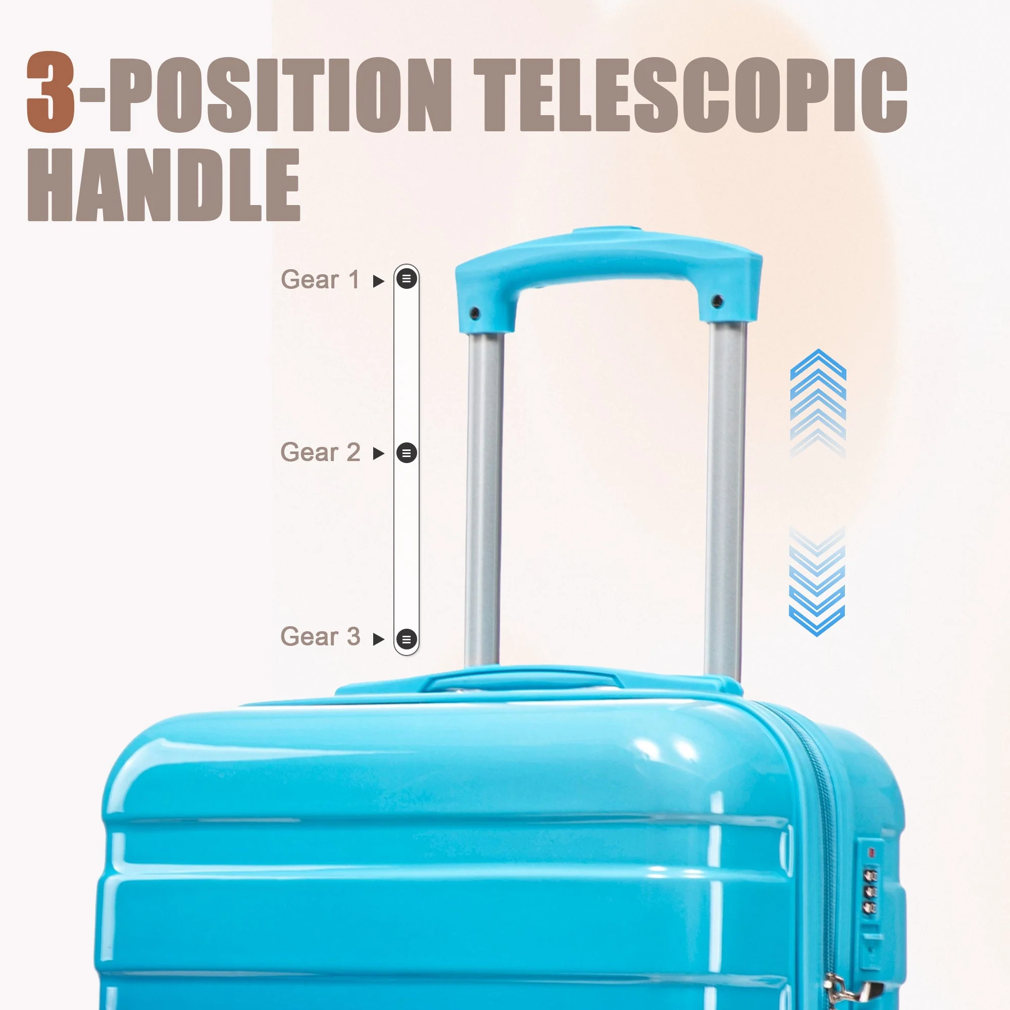 14'/20' 2-Pcs PC Spinner Wheel Luggage Set with Gradient Color and Lock - Image 5