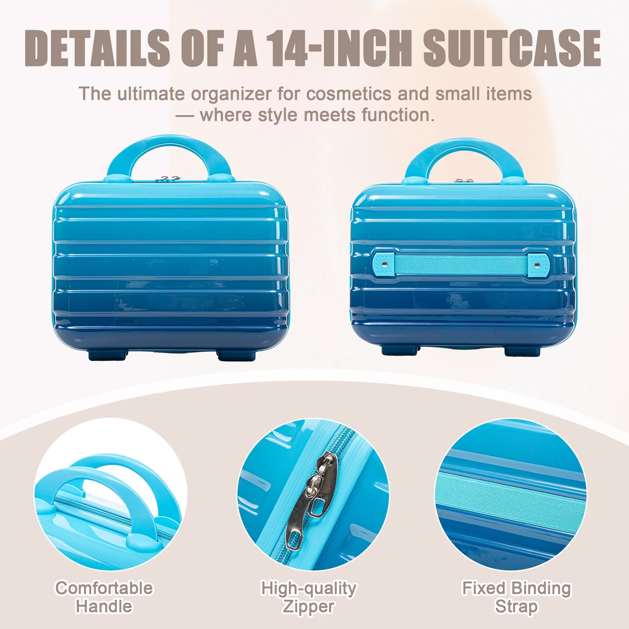 14'/20' 2-Pcs PC Spinner Wheel Luggage Set with Gradient Color and Lock - Image 9