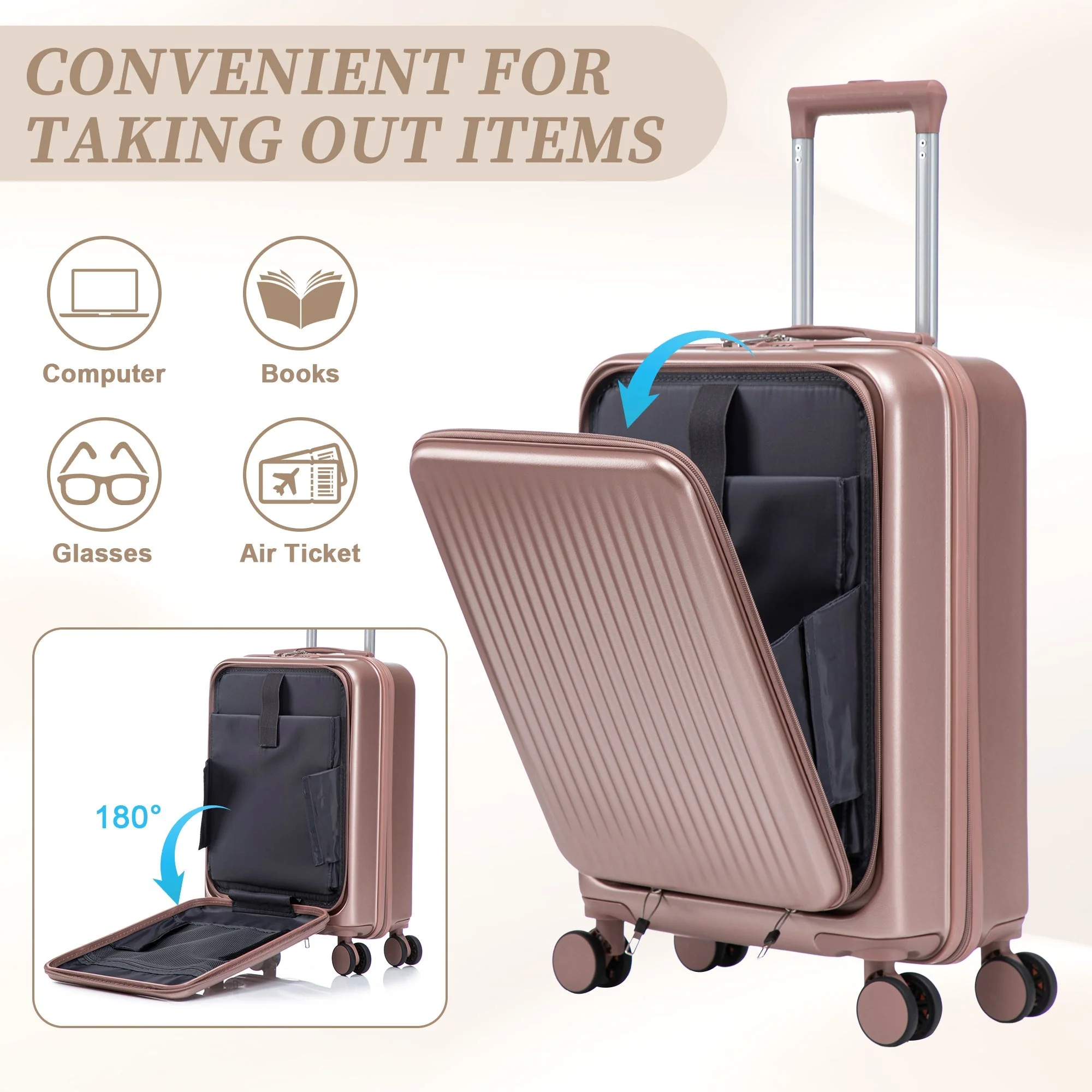 14'/20' 2-Piece ABS Spinner Wheel Luggage Set - Image 3