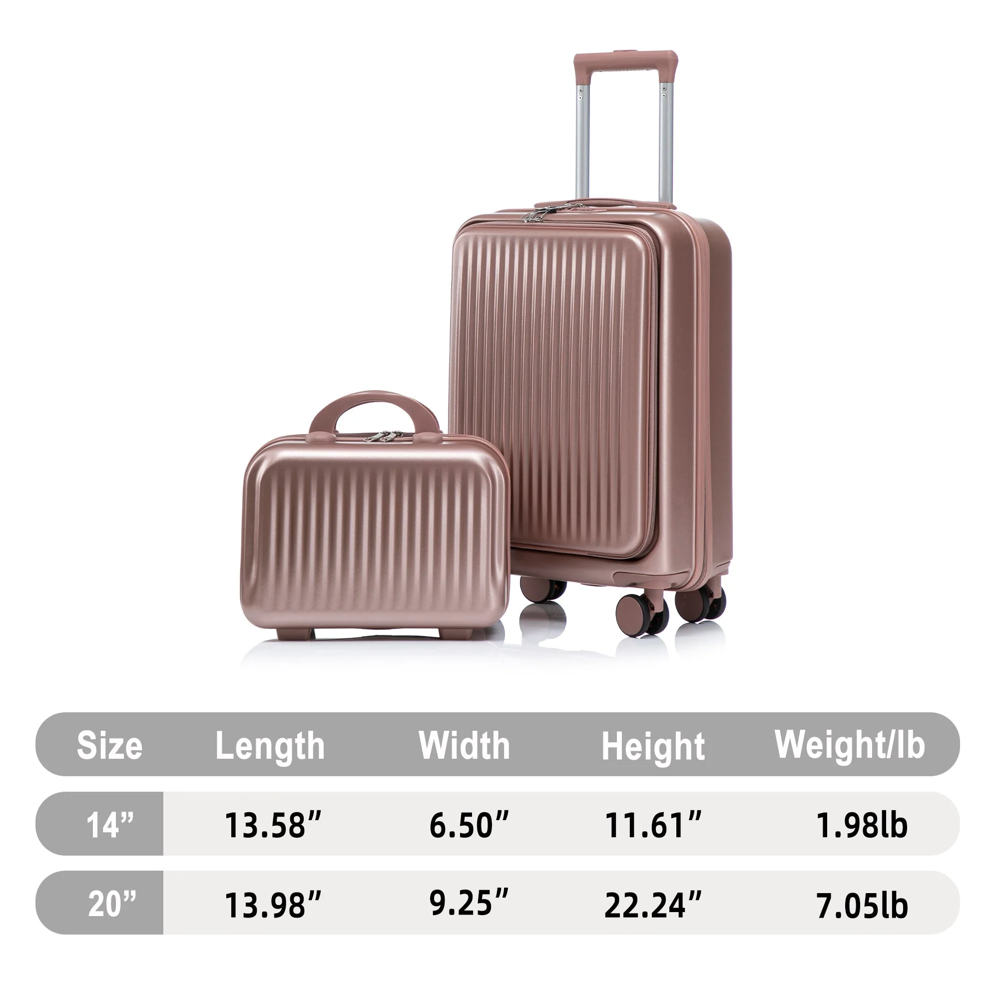 14'/20' 2-Piece ABS Spinner Wheel Luggage Set - Image 5