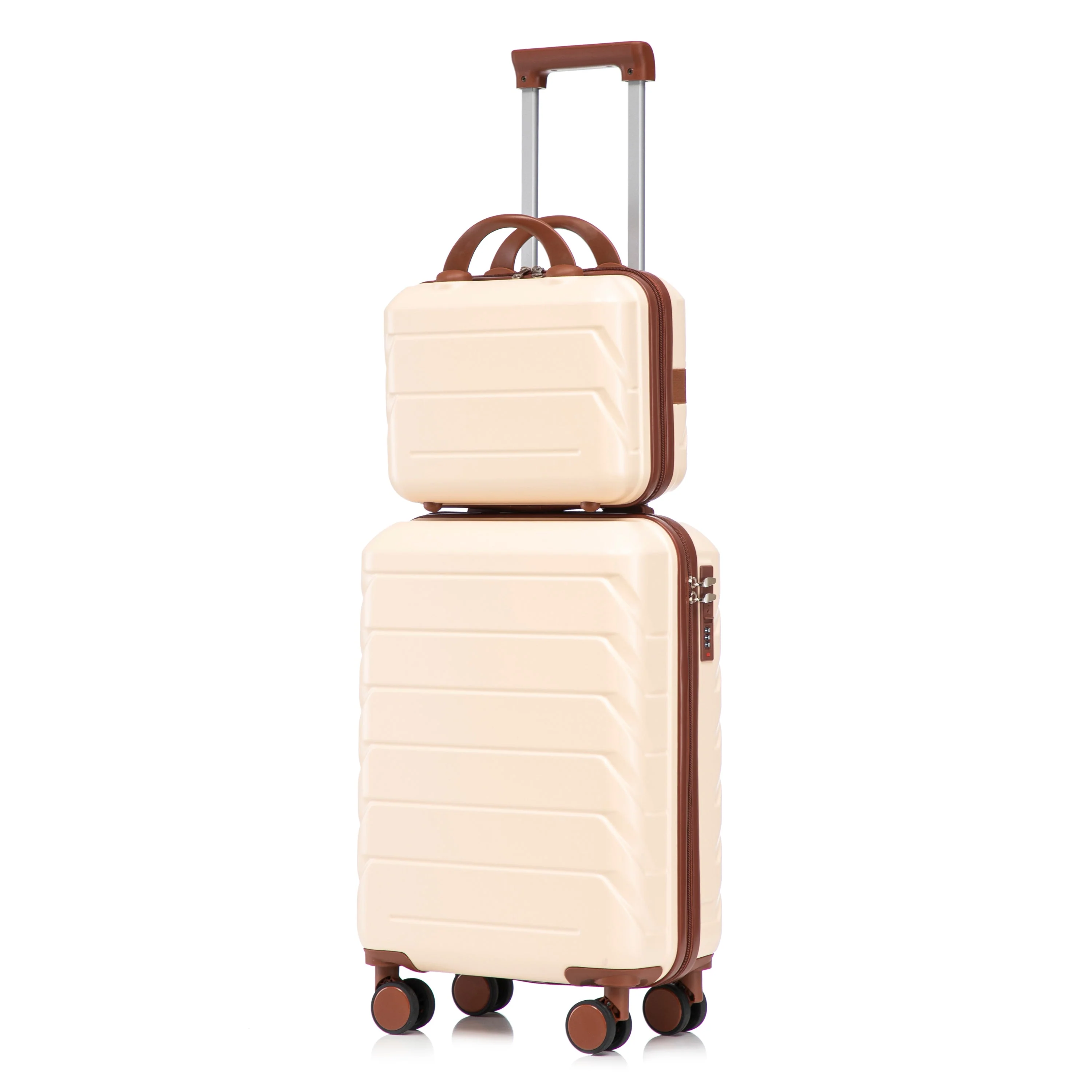 14'/20' 2-Piece ABS Spinner Wheel Luggage Set (Beige) - Image 14