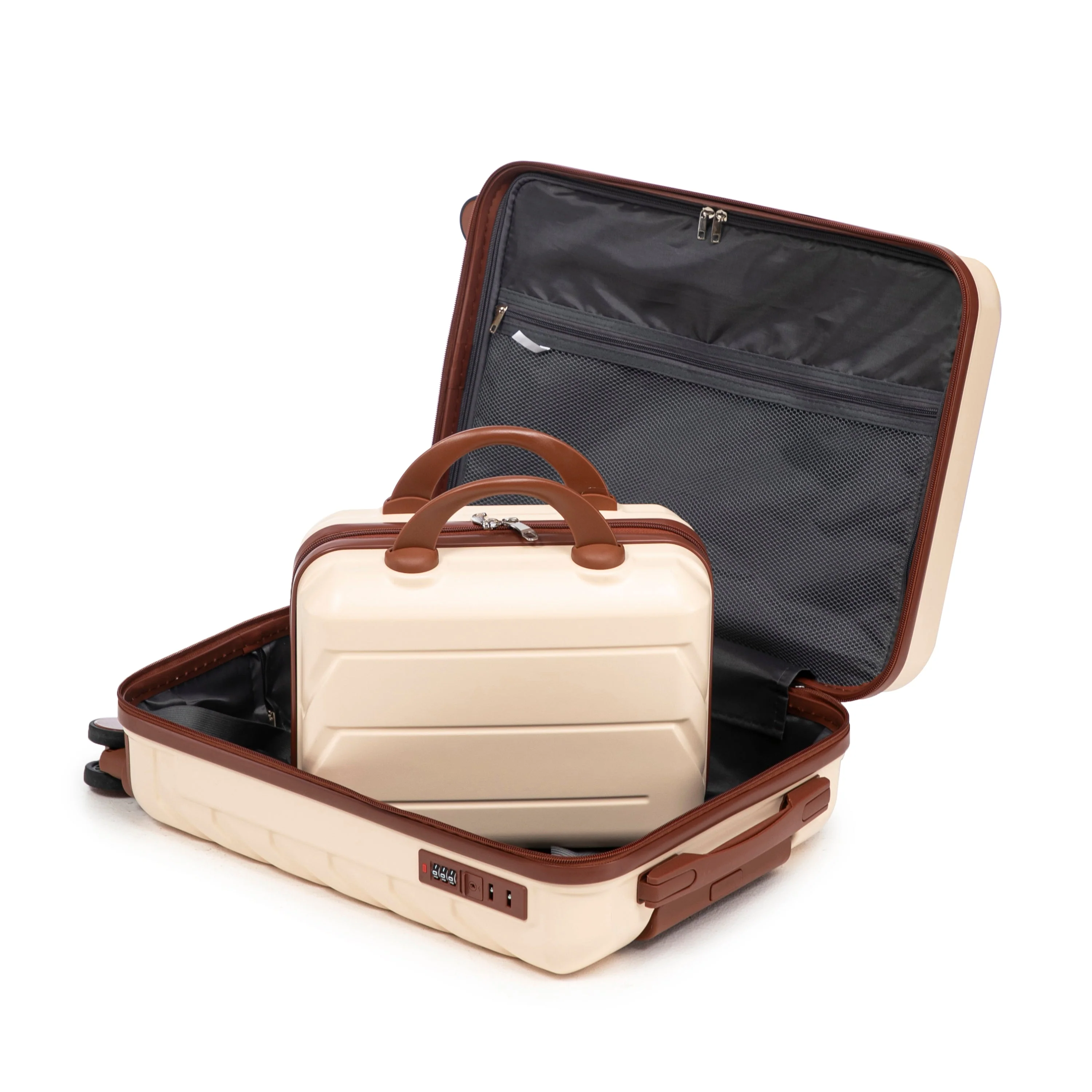 14'/20' 2-Piece ABS Spinner Wheel Luggage Set (Beige) - Image 21