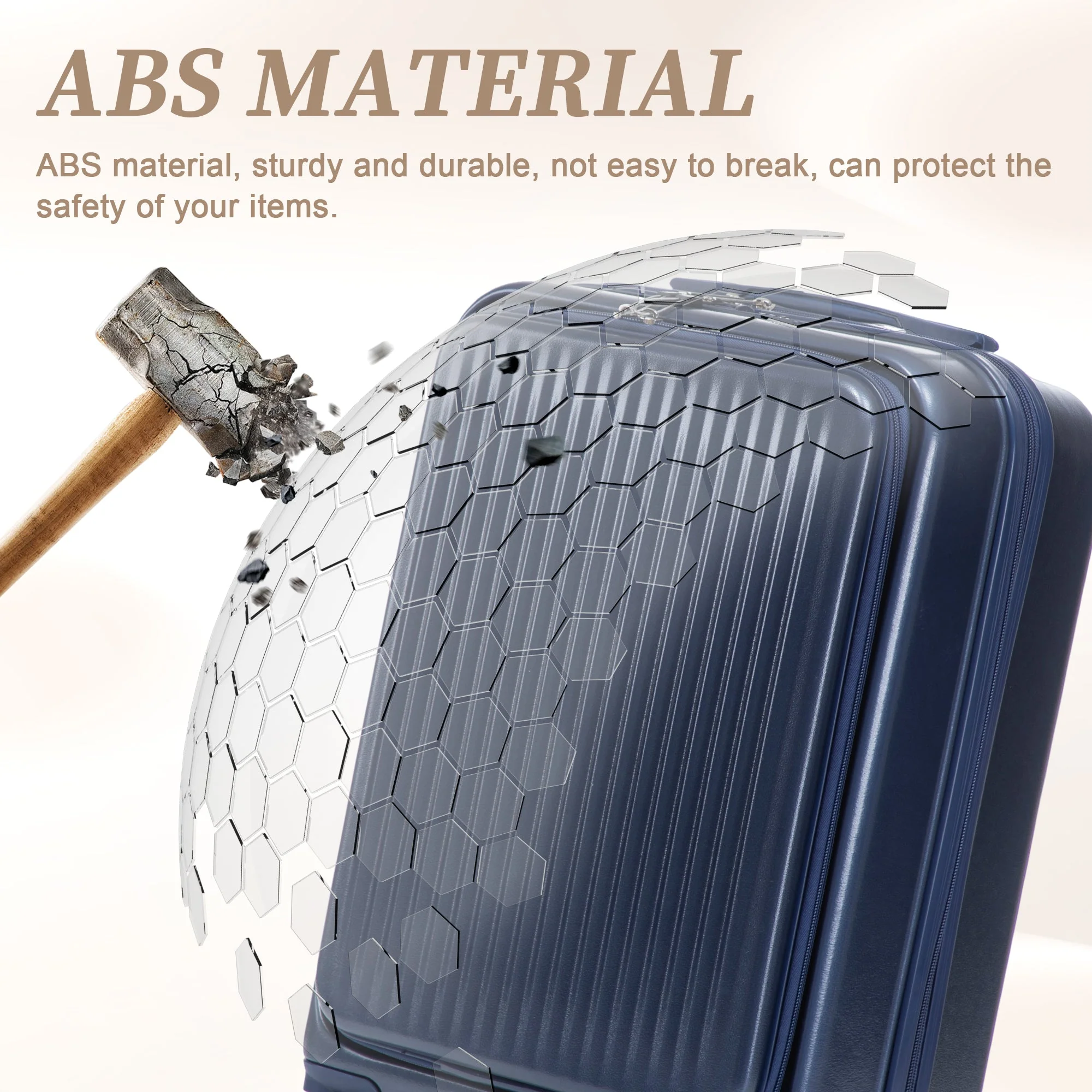 14'/20' 2-Piece ABS Spinner Wheel Luggage Set with Combination Lock - Image 11