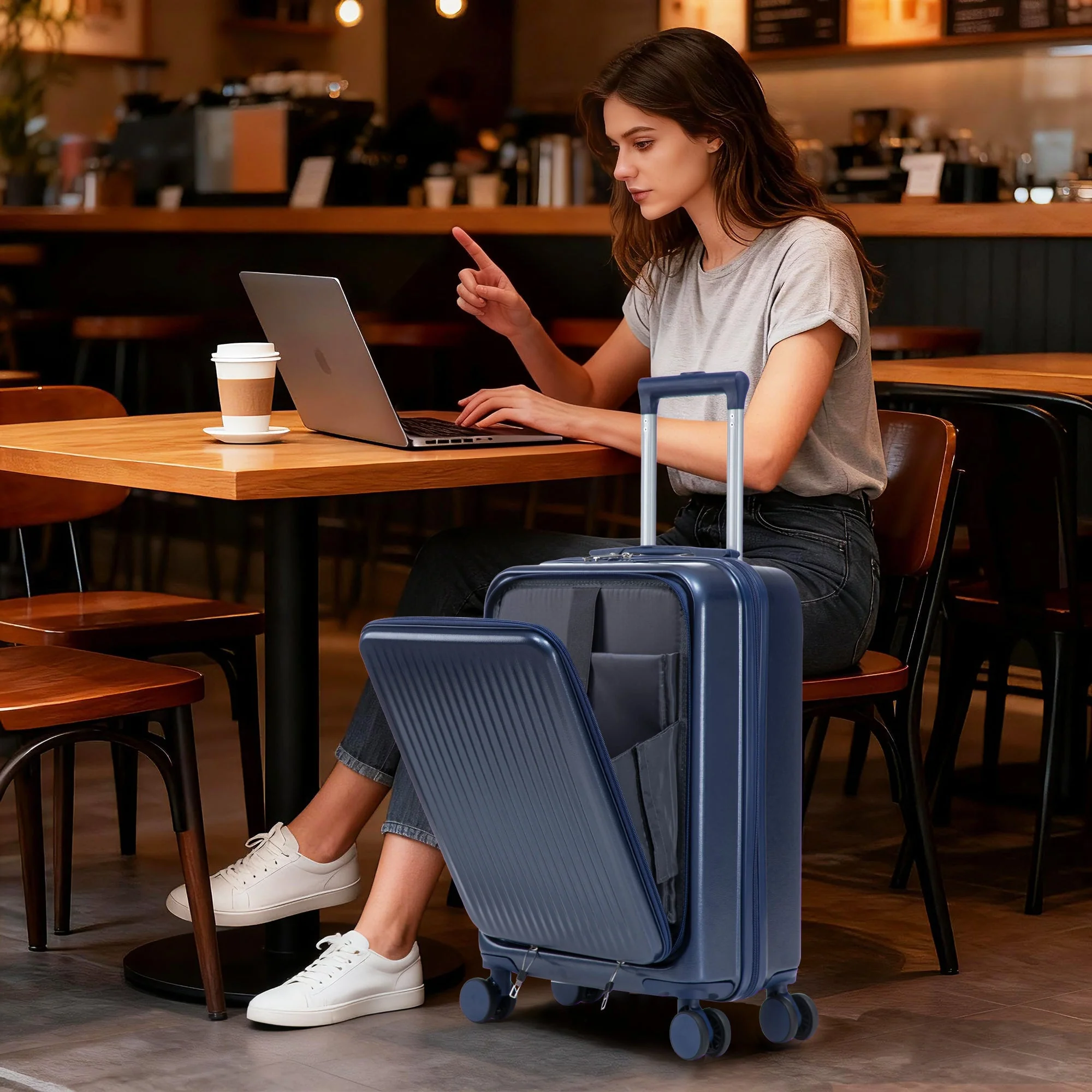 14'/20' 2-Piece ABS Spinner Wheel Luggage Set with Combination Lock - Image 13