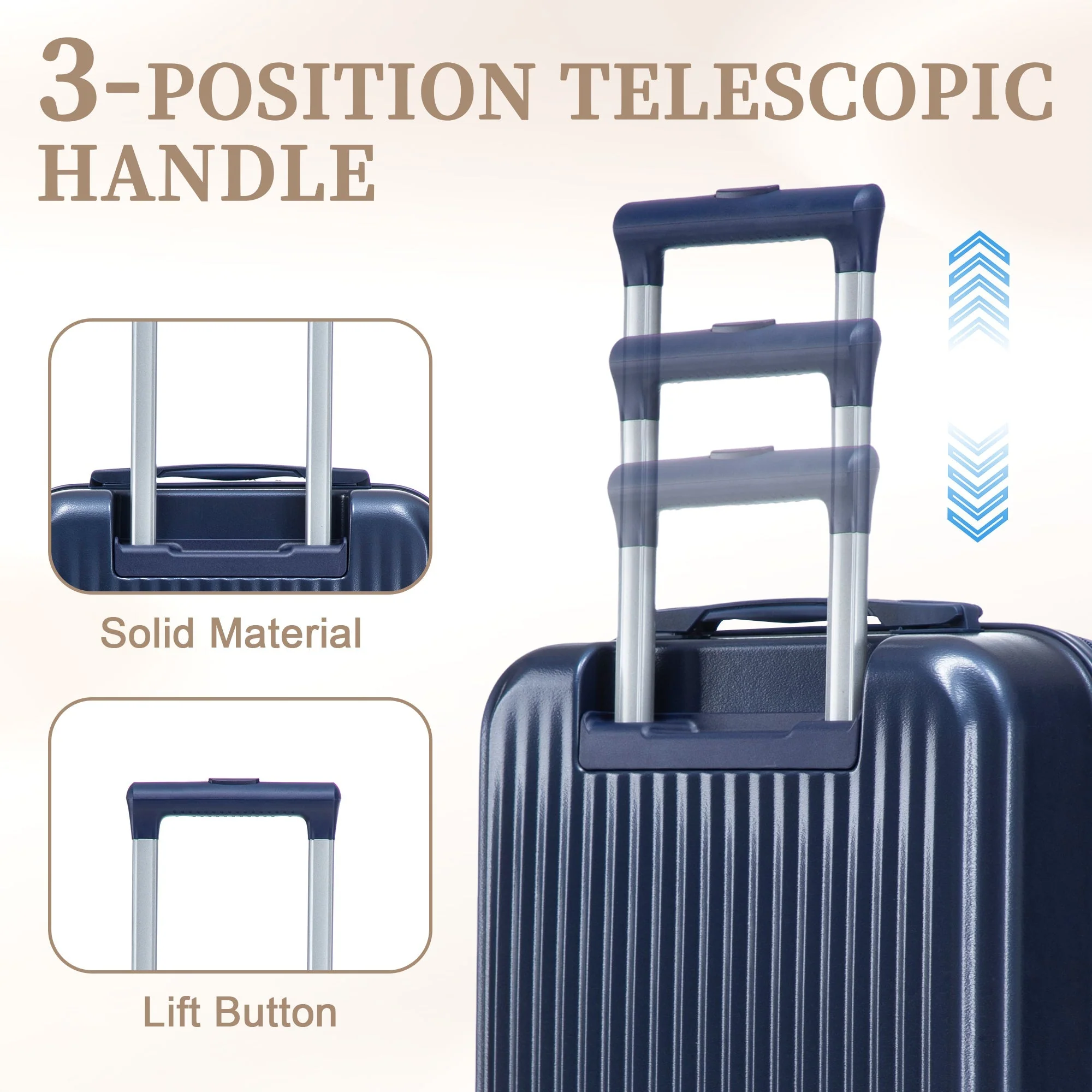 14'/20' 2-Piece ABS Spinner Wheel Luggage Set with Combination Lock - Image 6